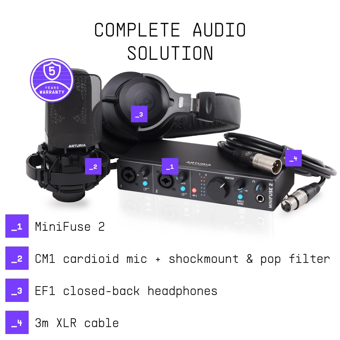 Arturia MINIFUSE REC PACK (BLACK) Recording Bundle