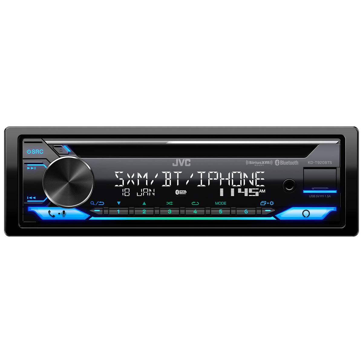 JVC KD-T920BTS Single DIN CD Receiver with Bluetooth