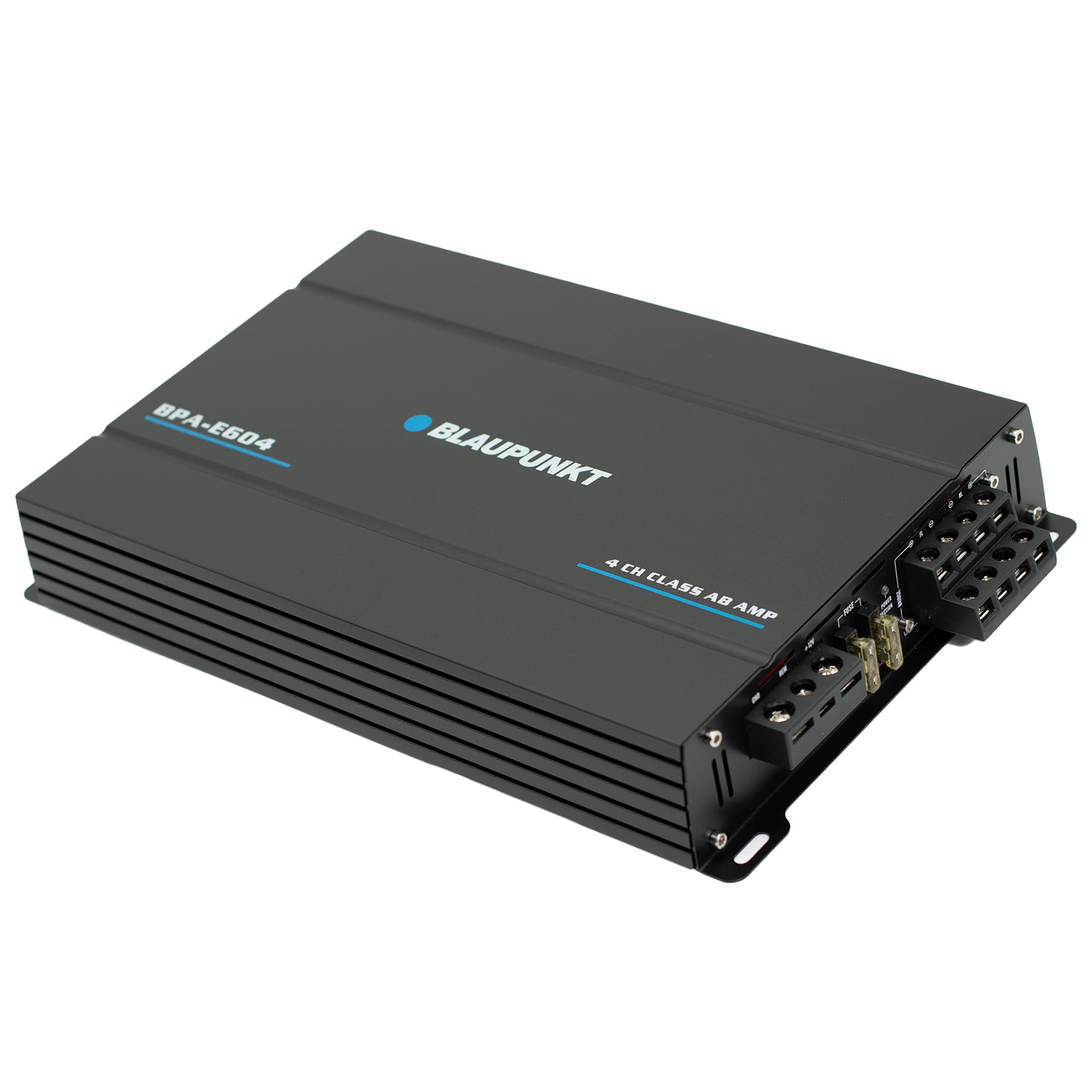 Blaupunkt BPA-E604 4-Channel Class AB Car Amplifier 1800W Max - High Power, Versatile Bridging, Crystal-Clear Sound - Sleek Design Bundle with Gravity Magnet Phone Holder