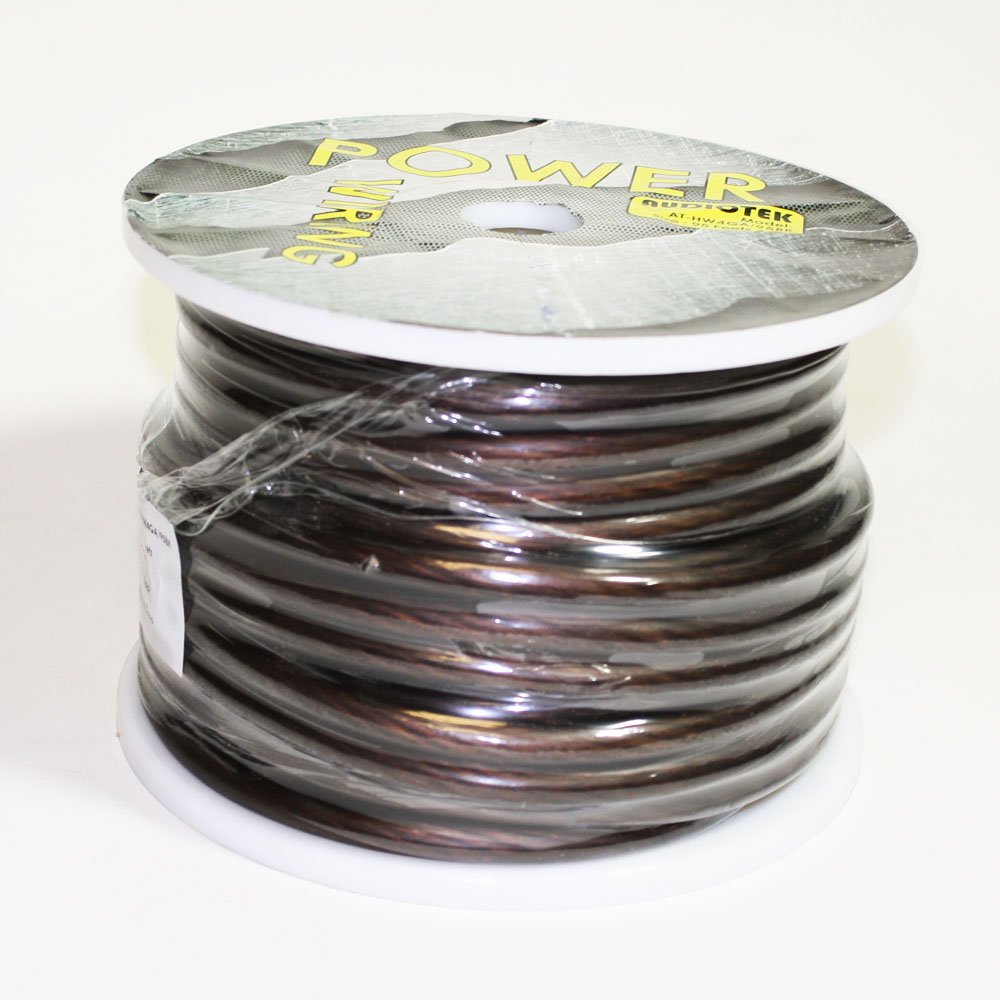 Audiotek AT-HW4GA/95BK 4 Gauge 95-Ft Black Hot Wire