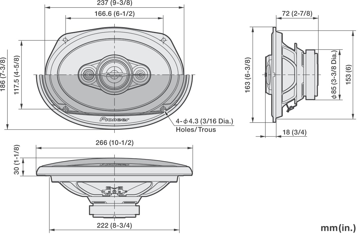 Pioneer TS-A6971F 6x9" 4-Way Coaxial Speakers
