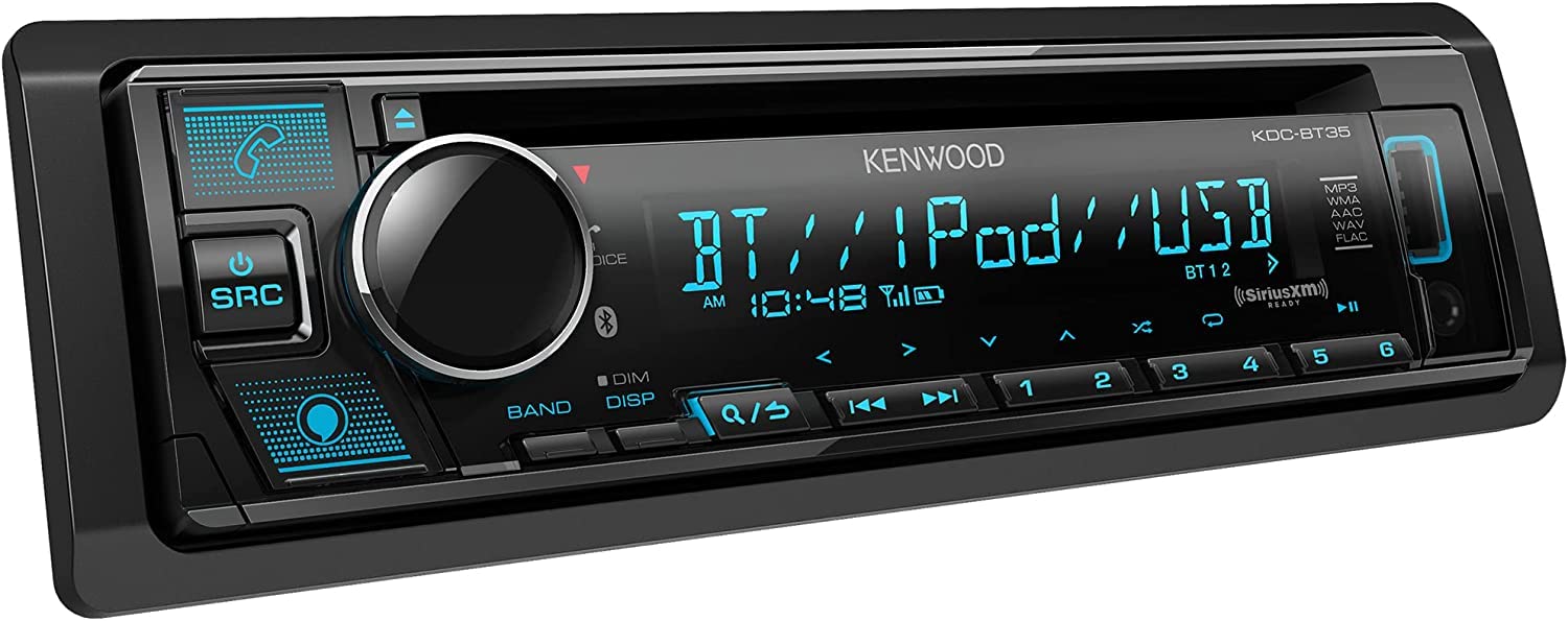 KENWOOD KDC-BT35 CD Receiver, Bluetooth,Alexa Built-in, Front USB & AUX, Variable Illumination, SiriusXM Ready, Spotify, Pandora Link for iPhone or Android Phone | Plus SXV300V1 SiriusXM Tuner