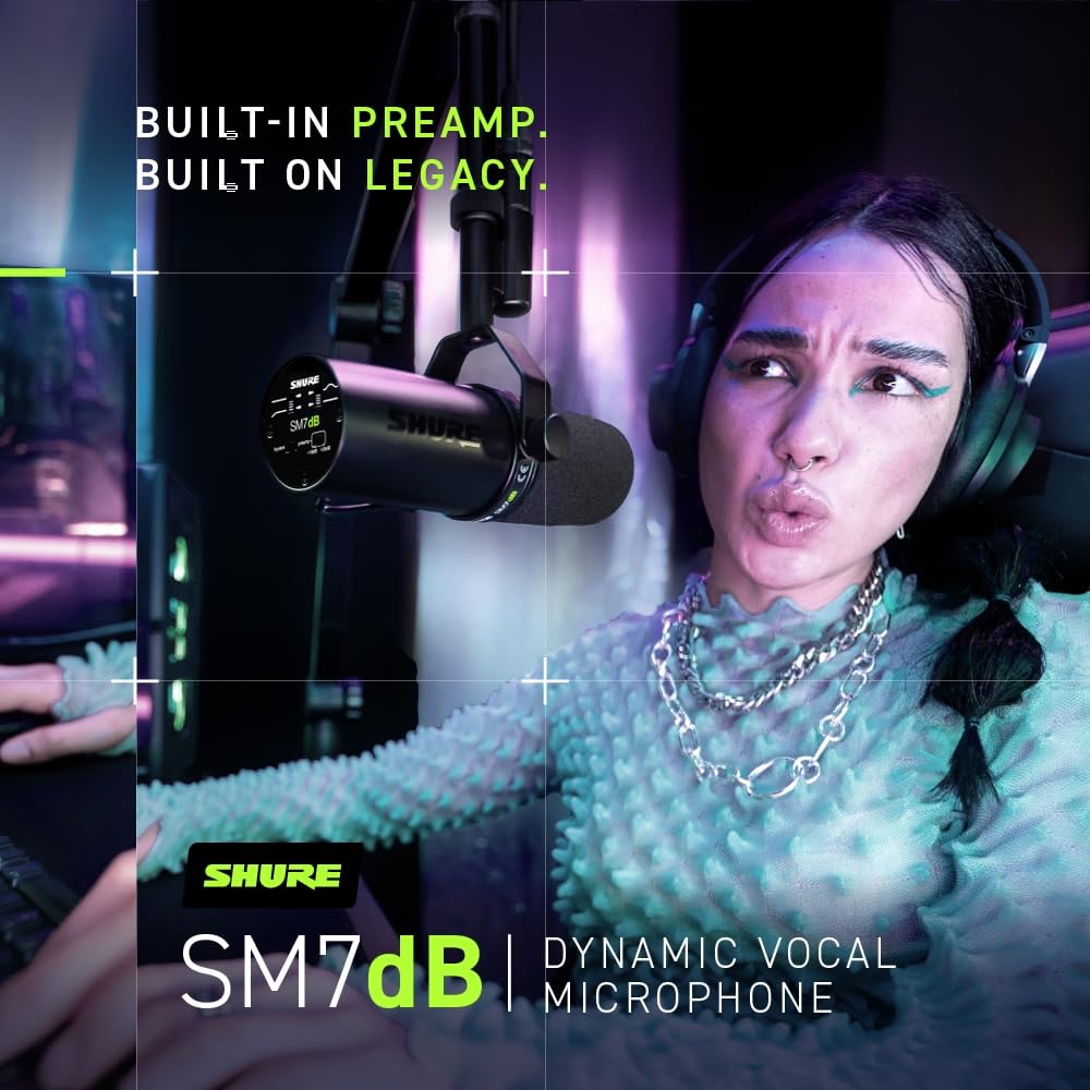 Shure SM7dB Dynamic Vocal Microphone with Built-In Preamp