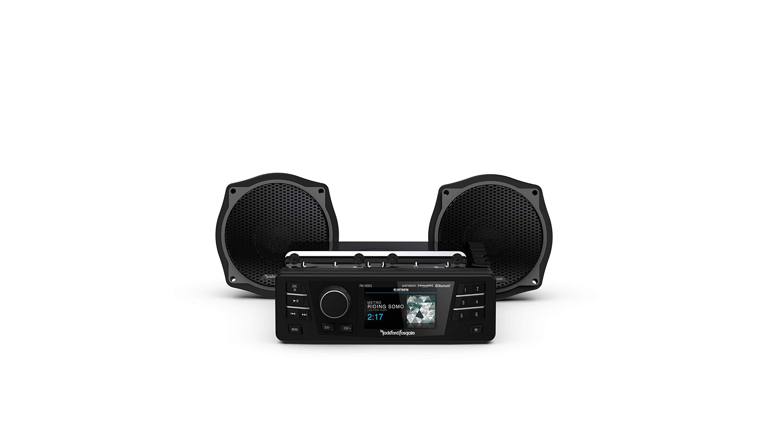 Rockford Fosgate HD9813SG-STG1 Digital Media Receiver & Two Speakers Kit for 1998-2013 Harley-Davidson Street Glide