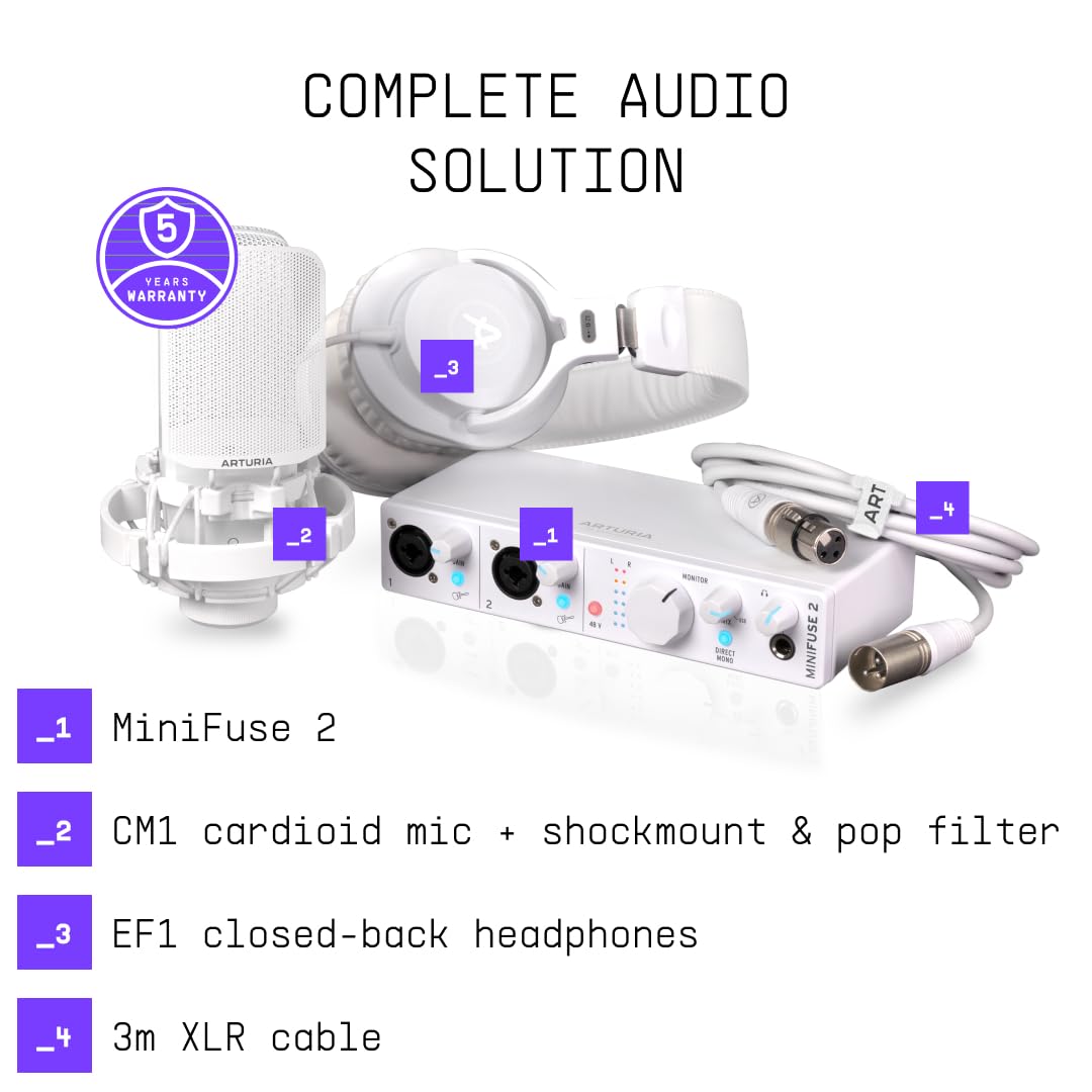 Arturia MINIFUSE REC PACK (WHITE) Recording Bundle