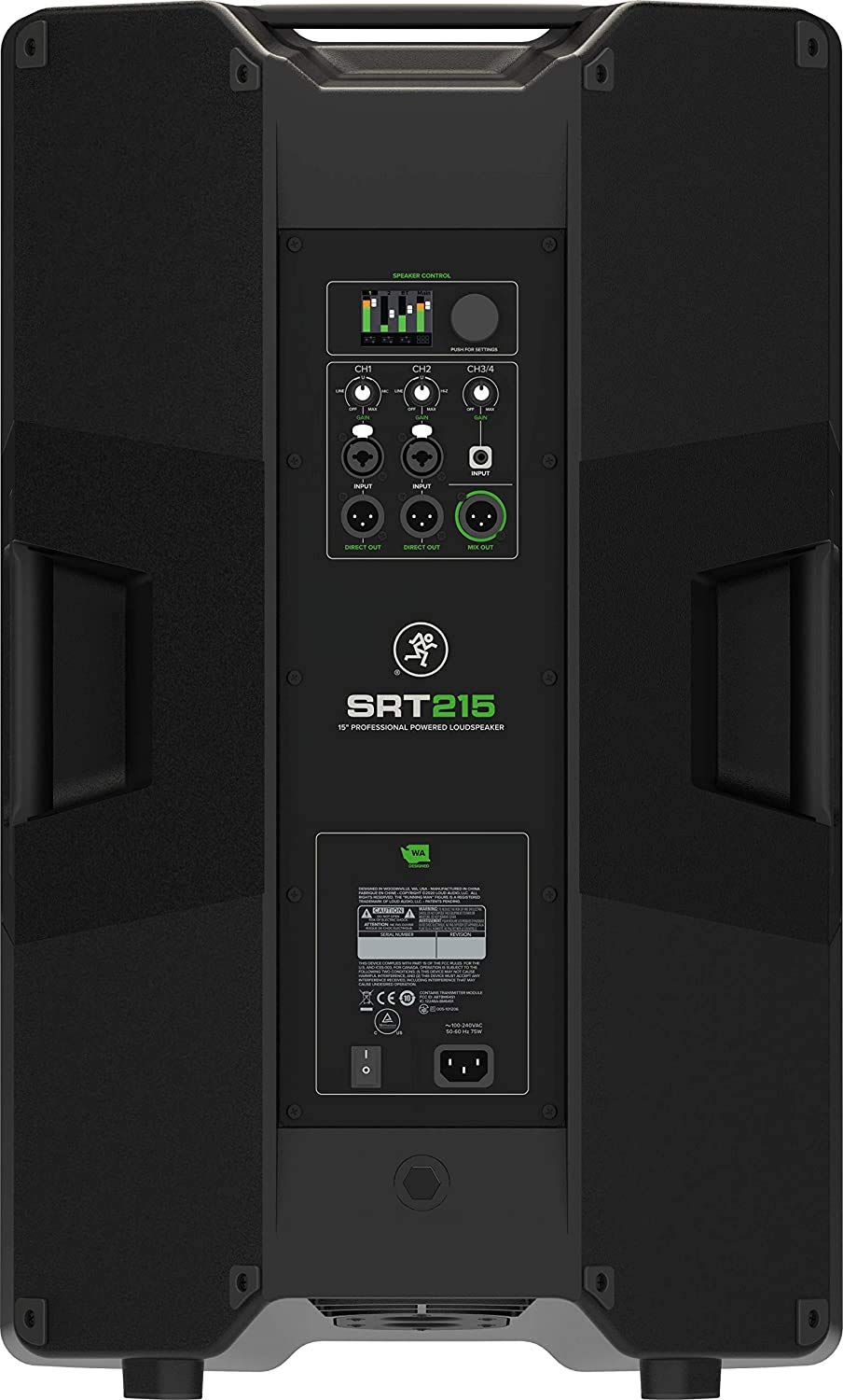 Pair of Mackie SRT215 1600W Powered PA Speaker with 15-inch Woofer, 4-Channel Digital Mixer, Impulse DSP Bluetooth with EMB Cables and Stands Bundle
