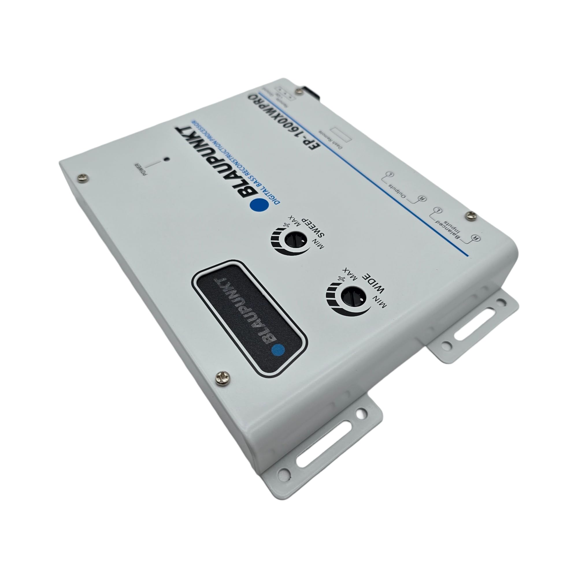 Blaupunkt EP1600XWPRO White Car Digital Bass Processor w/Remote, Parametric Bass Boost, Subsonic Filter, High Headroom PWM Power Supply, and Balanced Input Circuitry for Car Audio Systems