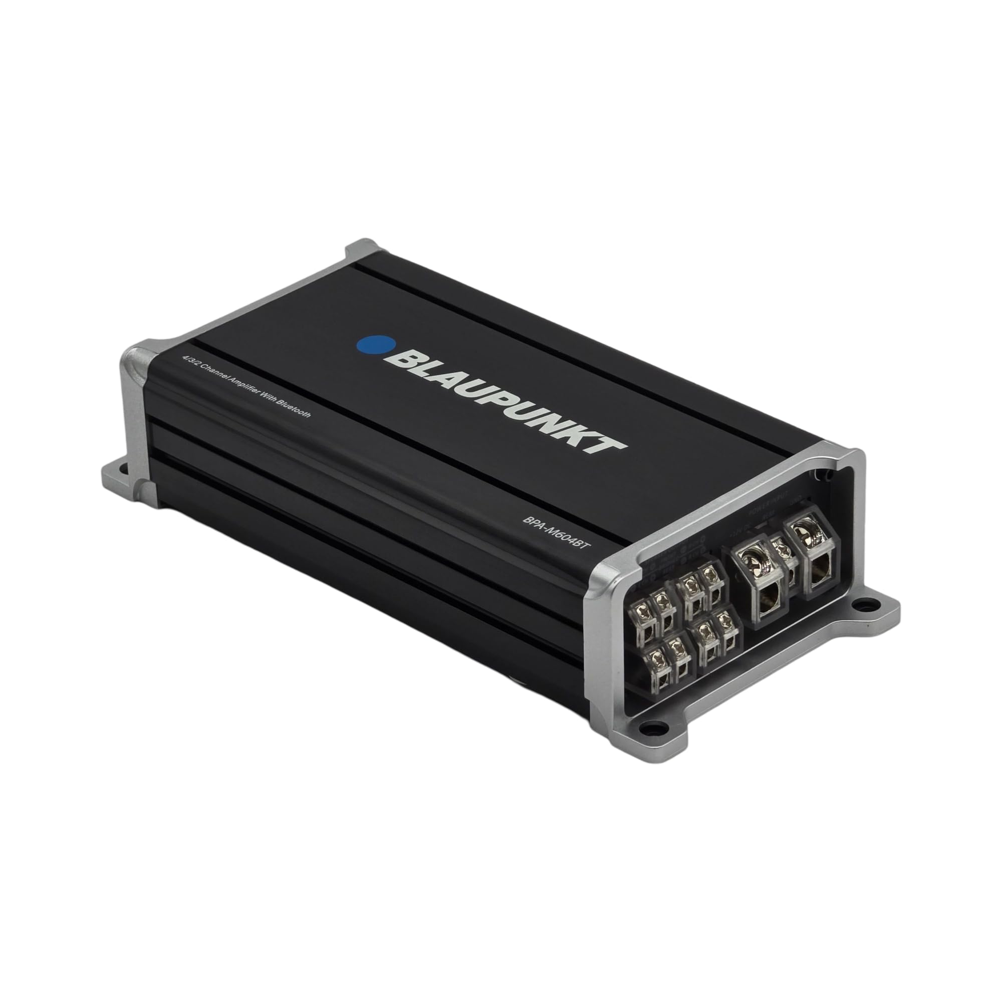 Blaupunkt BPA-M604BT 4-Channel Class-D Car Audio Amplifier with Bluetooth, 100W RMS x 4, 1500W Max Power, Compact Design, High Signal-to-Noise Ratio, Multi-Input Compatibility for Cars and Trucks