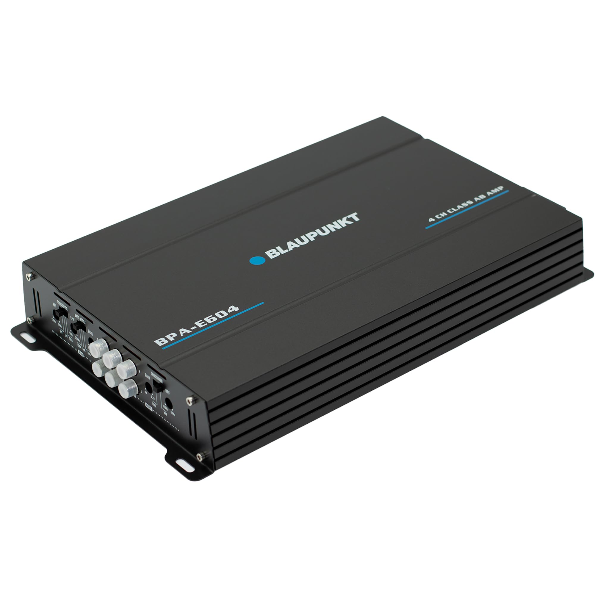 Blaupunkt BPA-E604 4-Channel Class AB Car Amplifier 1800W Max - High Power, Versatile Bridging, Crystal-Clear Sound - Sleek Design Bundle with Gravity Magnet Phone Holder