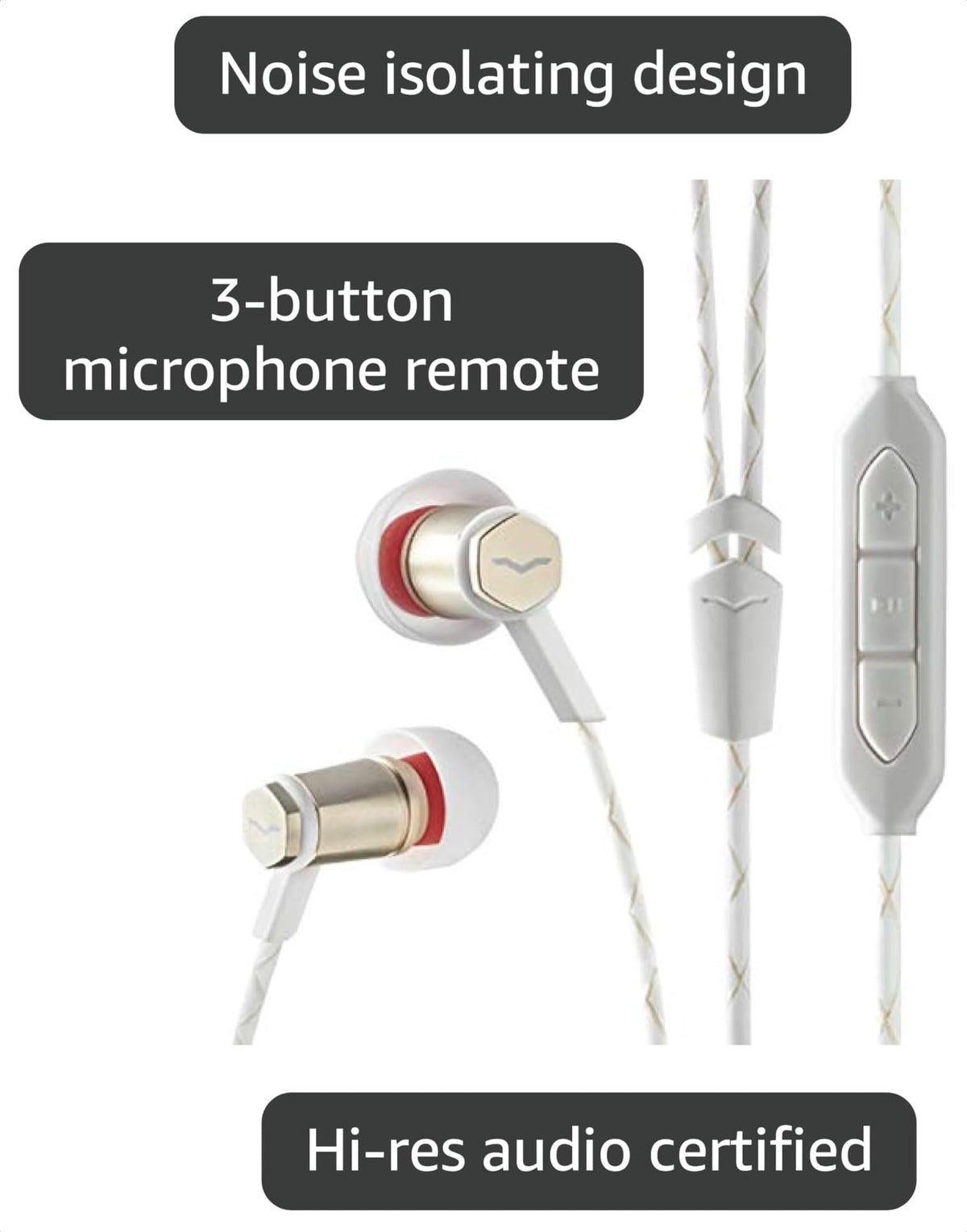 V-MODA FRZM-A-RGOLD Forza Metallo In-Ear Headphones