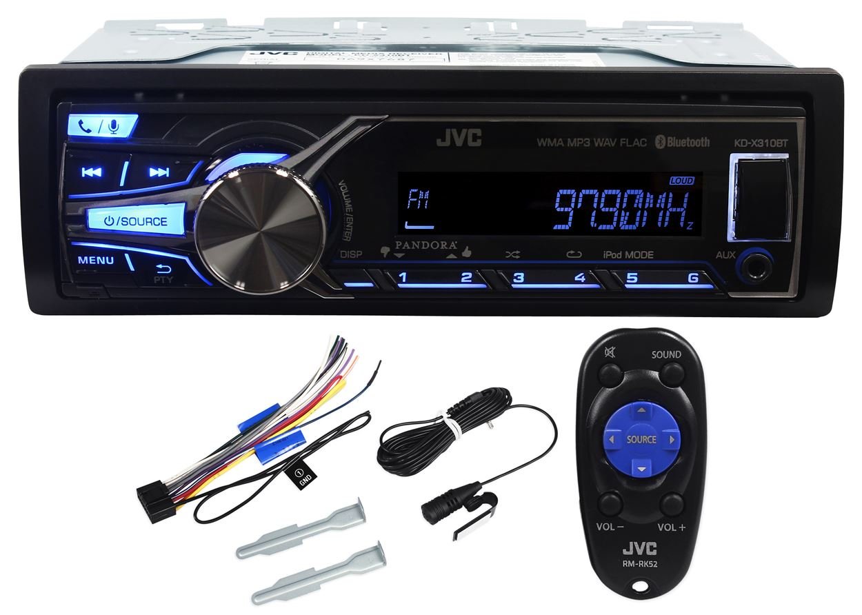 JVC Refurbished KD-X310BT Single-Din Digital Media Bluetooth Receiver w/Internet Radio Control