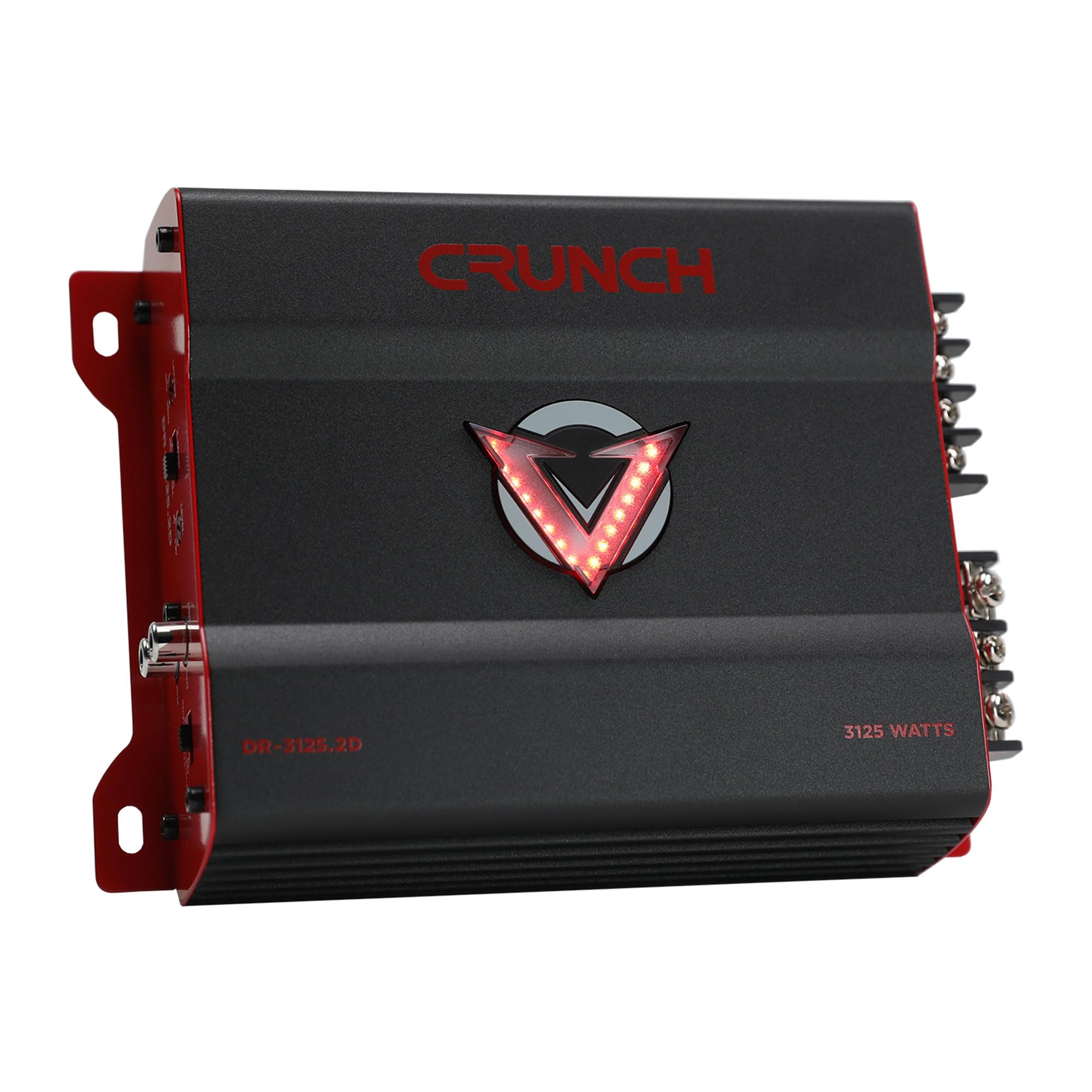 Crunch 3125W 2 Channel Subwoofer Car Audio Amplifier with Adjustable Crossovers, Bass Knob & Remote, LED VU-Meter, QTD Cooling and PWM Power Supply