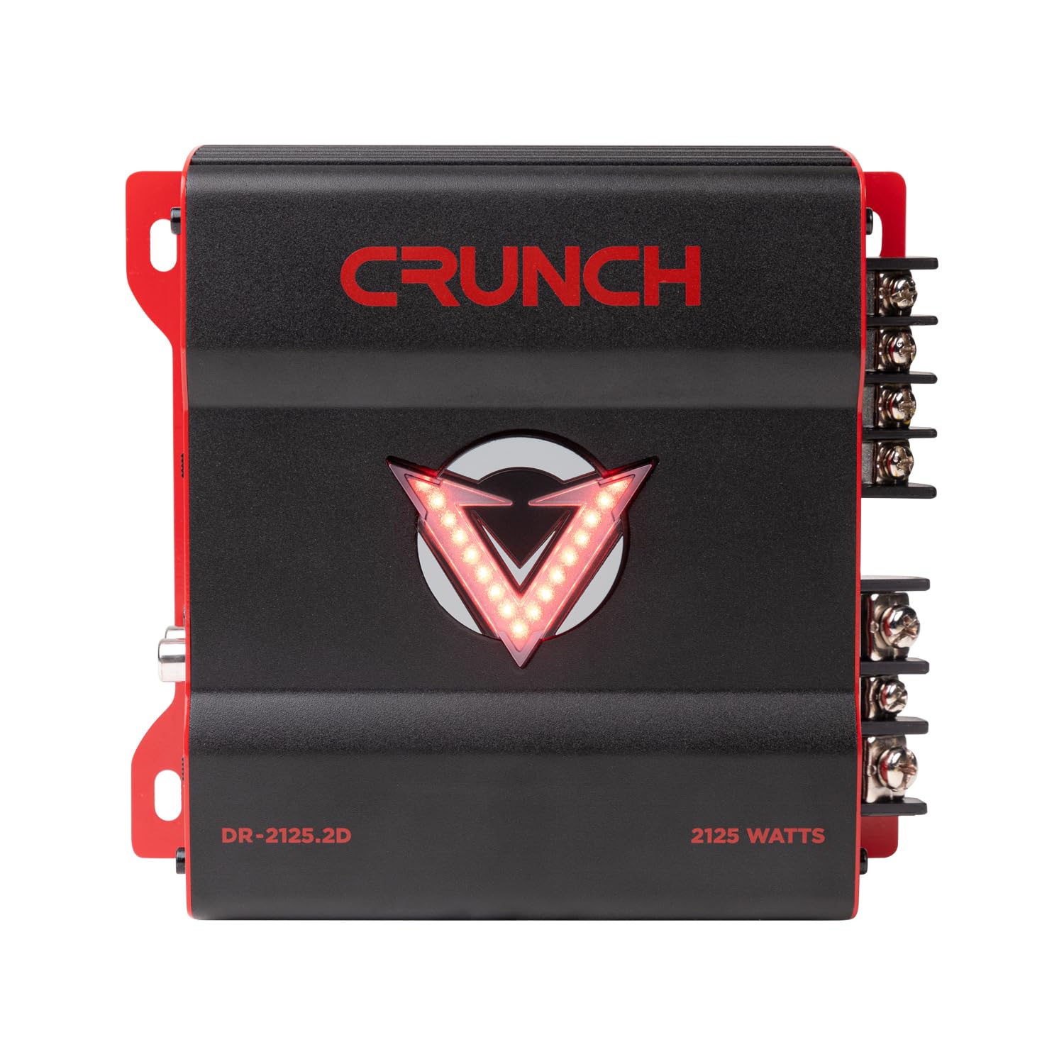 Crunch 2125W 2 Channel Subwoofer Car Audio Amplifier with Adjustable Crossovers, Bass Knob & Remote, LED VU-Meter, QTD Cooling and PWM Power Supply
