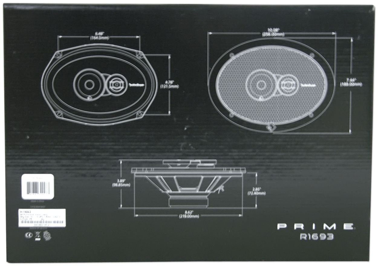Rockford Fosgate R1693 6x9 Inches Prime Series 3 Way 240 Watt (Pair) Full-range Car Speakers