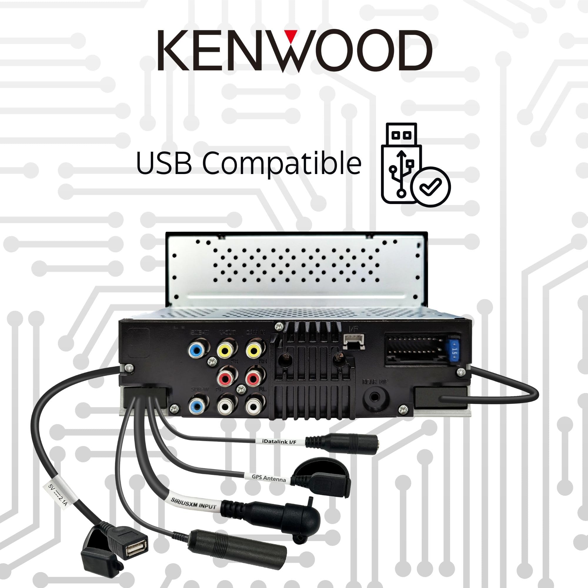 KENWOOD DMX4710S Digital Car Stereo (50W x 6-Ch), Apple CarPlay & Android Auto Compatible, Bluetooth-Enabled Head Unit with 6.8