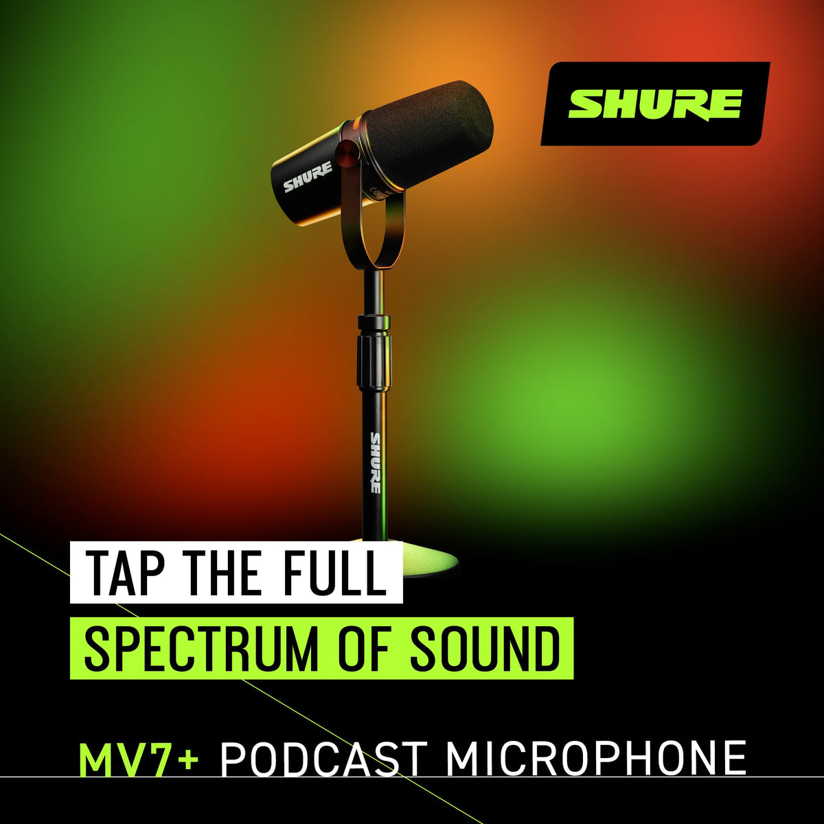 Shure MV7+-K-BNDL Dynamic Podcast Microphone with Stand