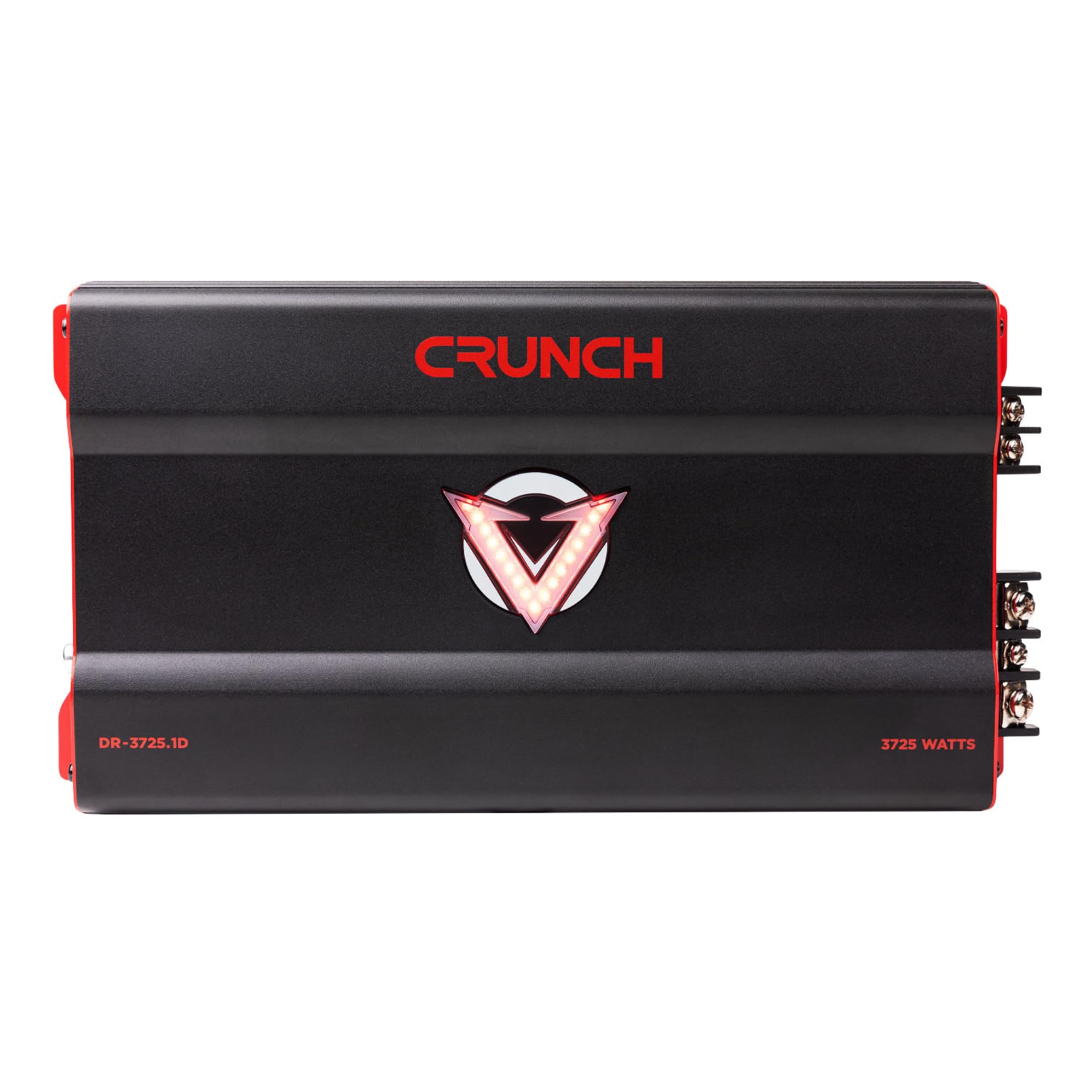 Crunch 3725W Monoblock Subwoofer Car Audio Amplifier with Adjustable Crossovers, Bass Knob & Remote, LED VU-Meter, QTD Cooling and PWM Power Supply