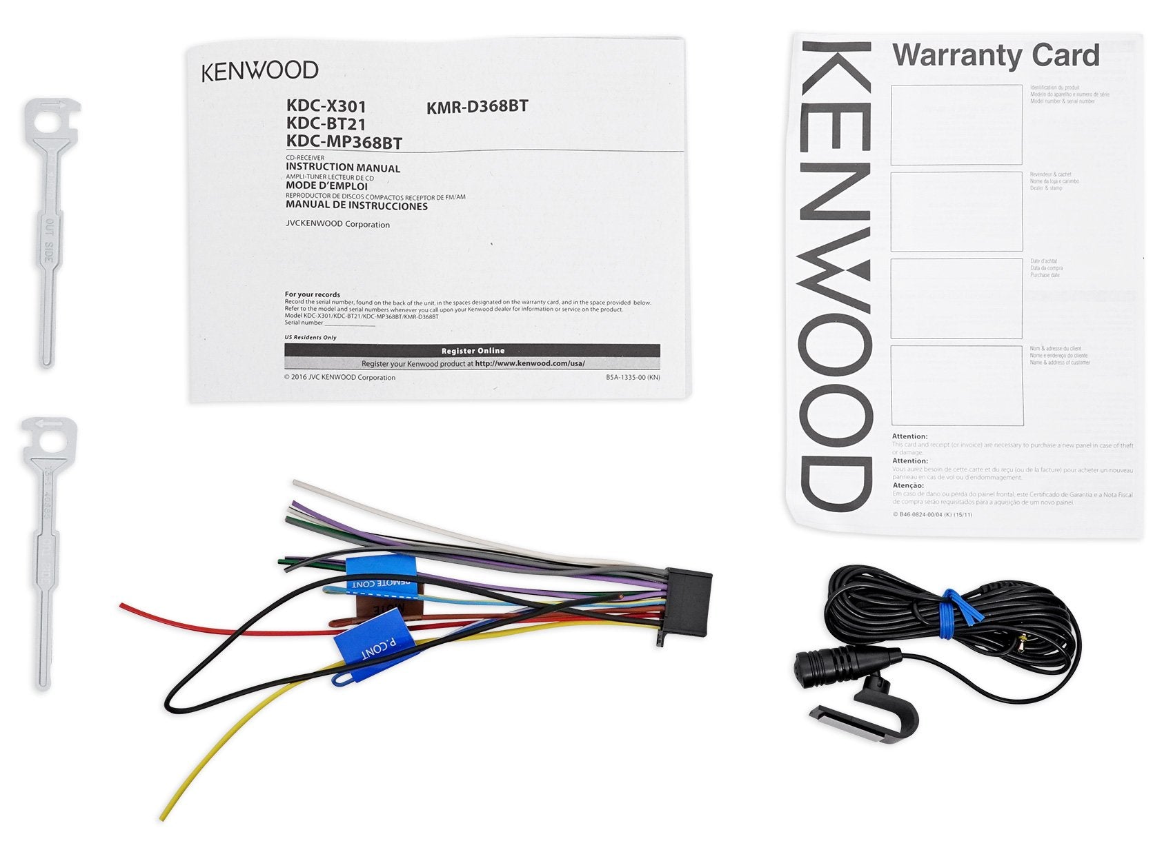 Kenwood KDC-BT21 in-Dash 1-DIN CD/MP3 Car Stereo Receiver with Bluetooth and Front USB Input