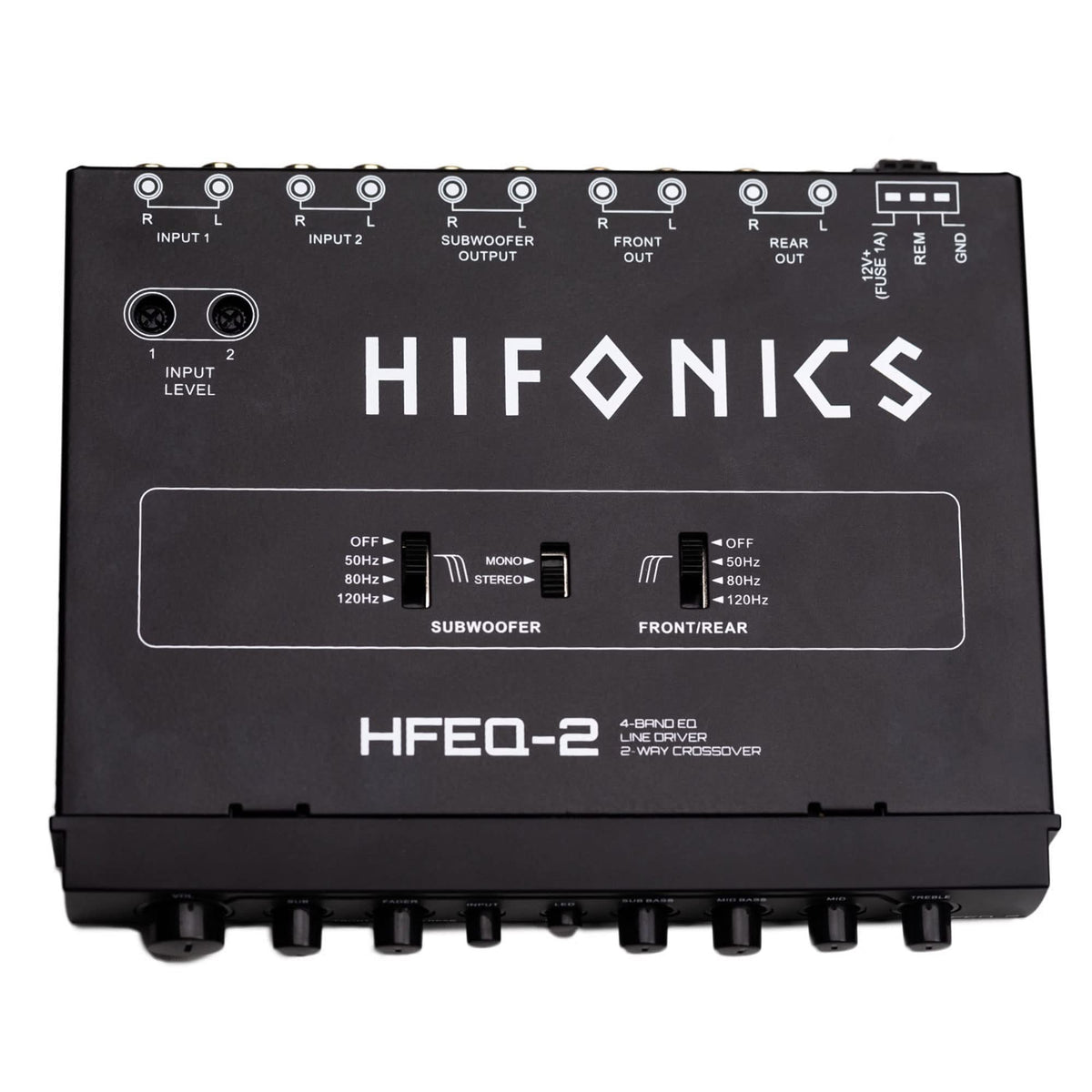 Hifonics HFEQ-2 4-Band 1/2-DIN Equalizer/Crossover