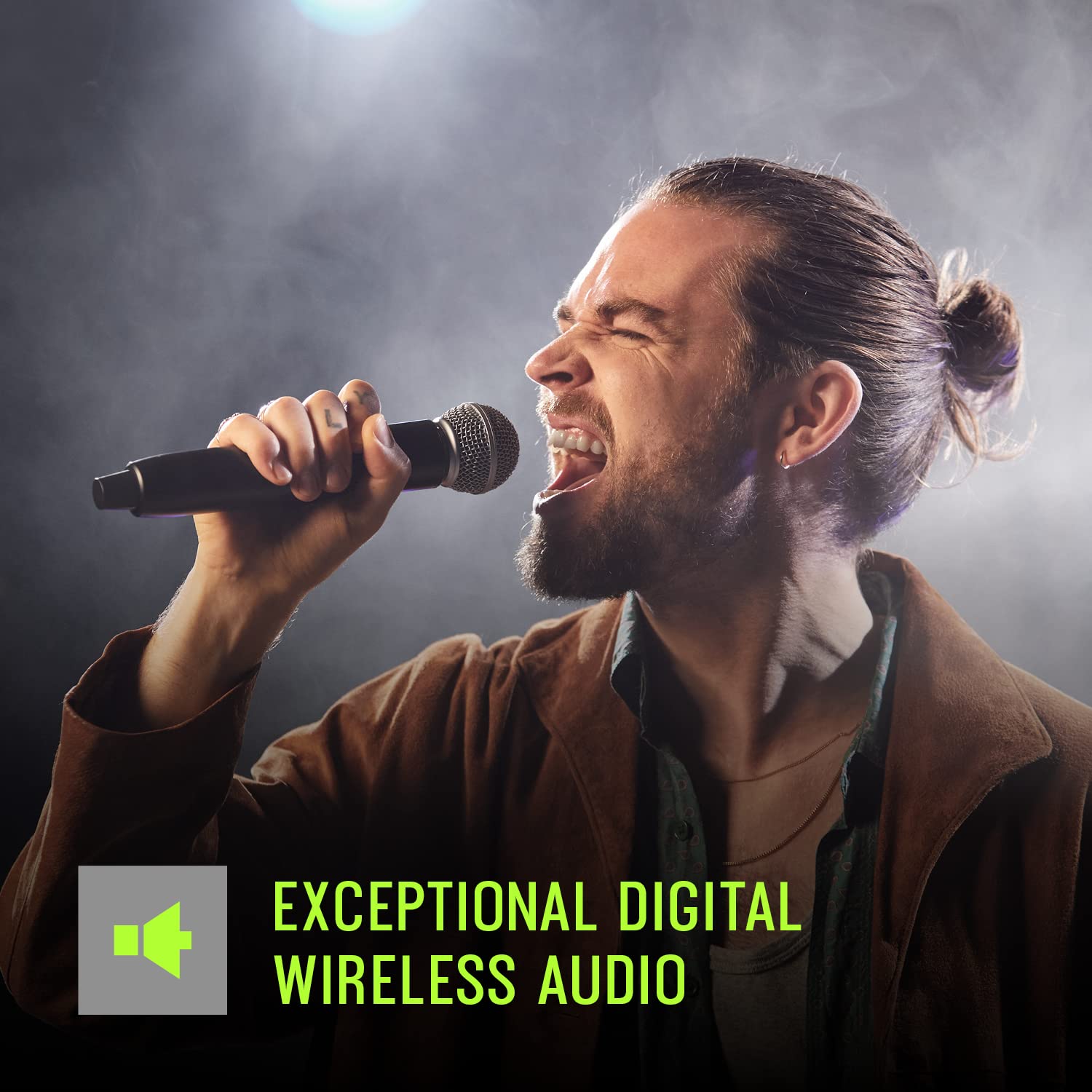 Shure GLXD14R+/B98 Dual Band Digital Wireless Microphone System for Brass, Woodwinds, Percussion - 12-Hour Battery Life, 100 ft Range, Clip-on Instrument Mic, Single Channel Rack Mount Receiver