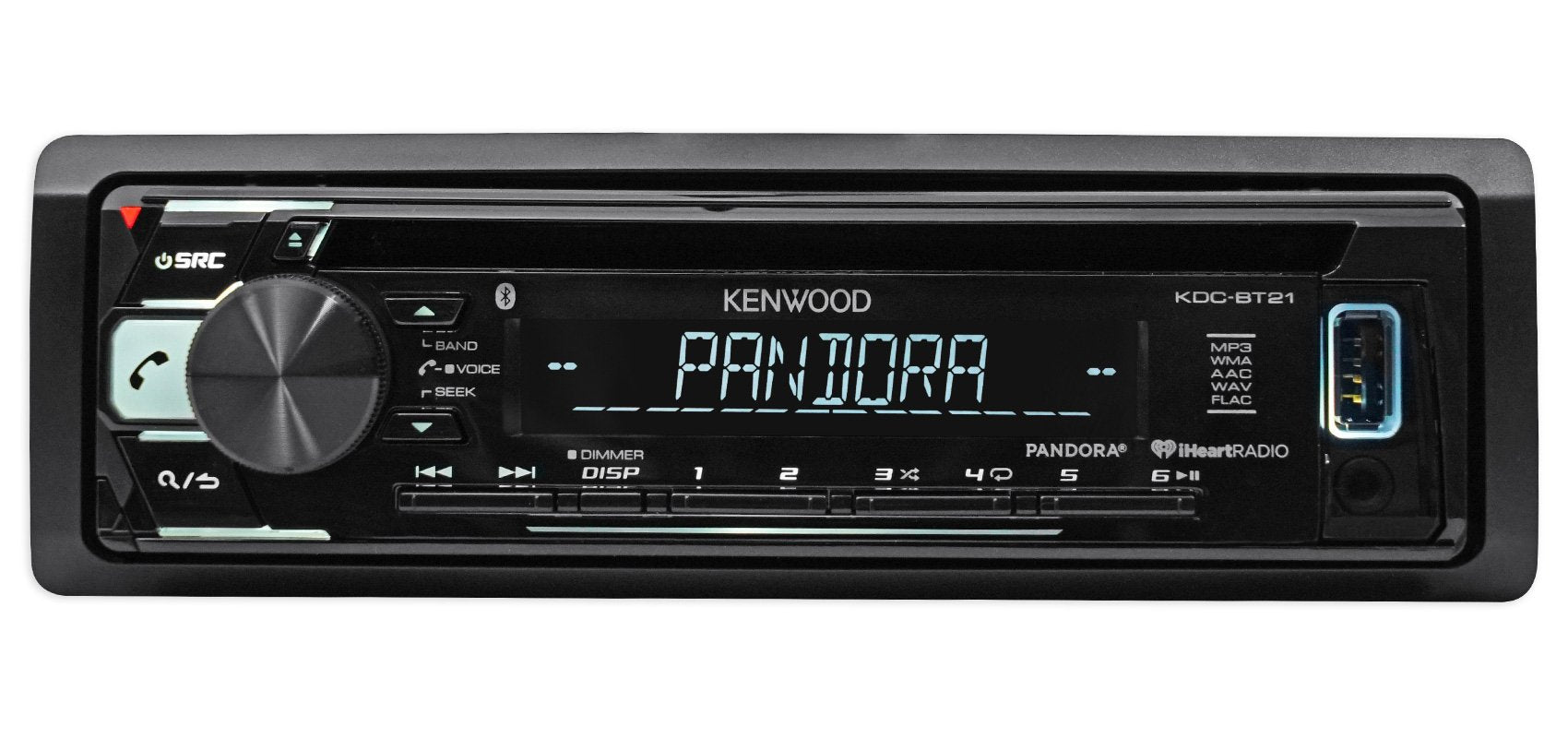 Kenwood KDC-BT21 in-Dash 1-DIN CD/MP3 Car Stereo Receiver with Bluetooth and Front USB Input