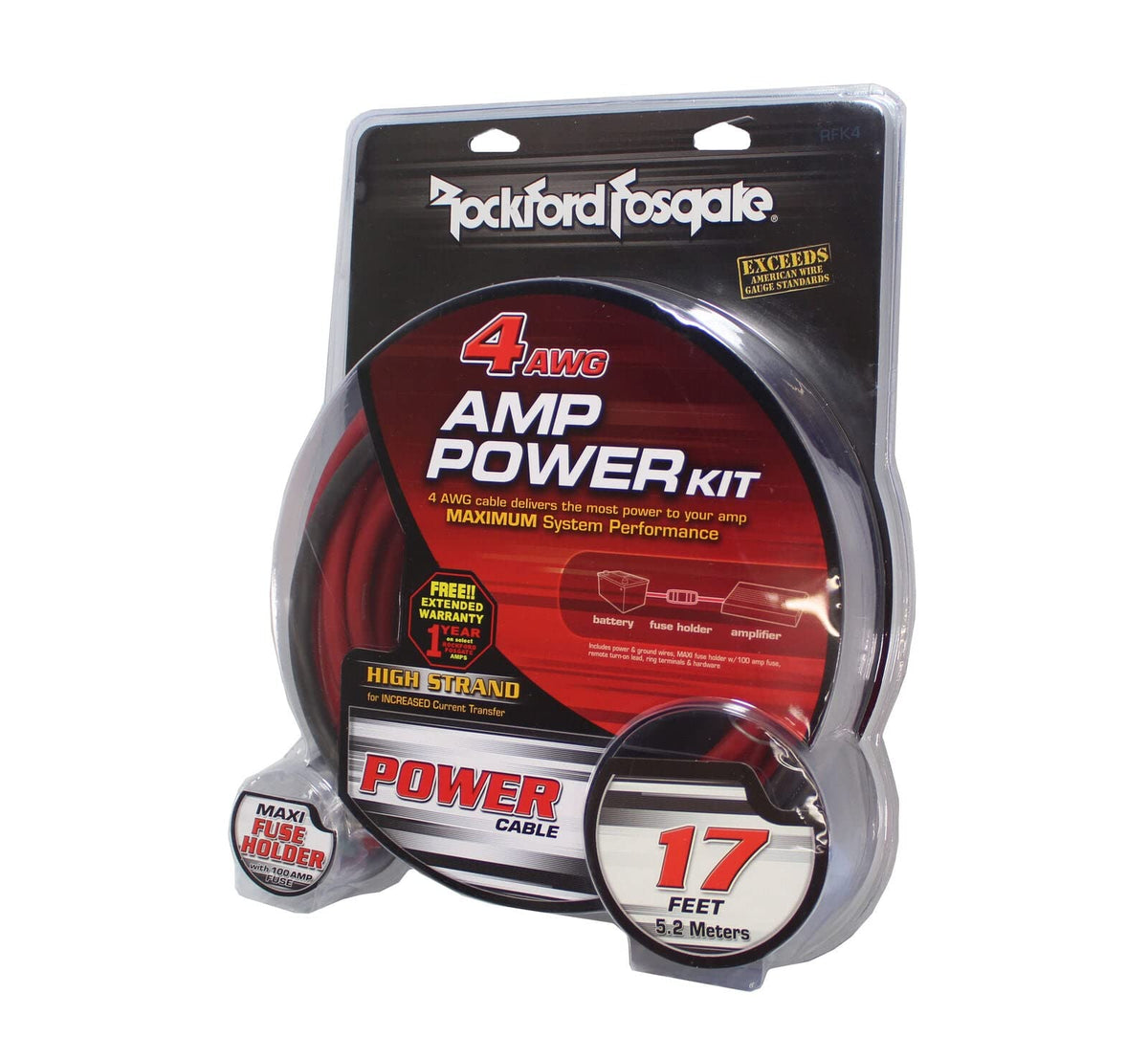 Rockford Fosgate RFK4 4 AWG Power Installation Kit