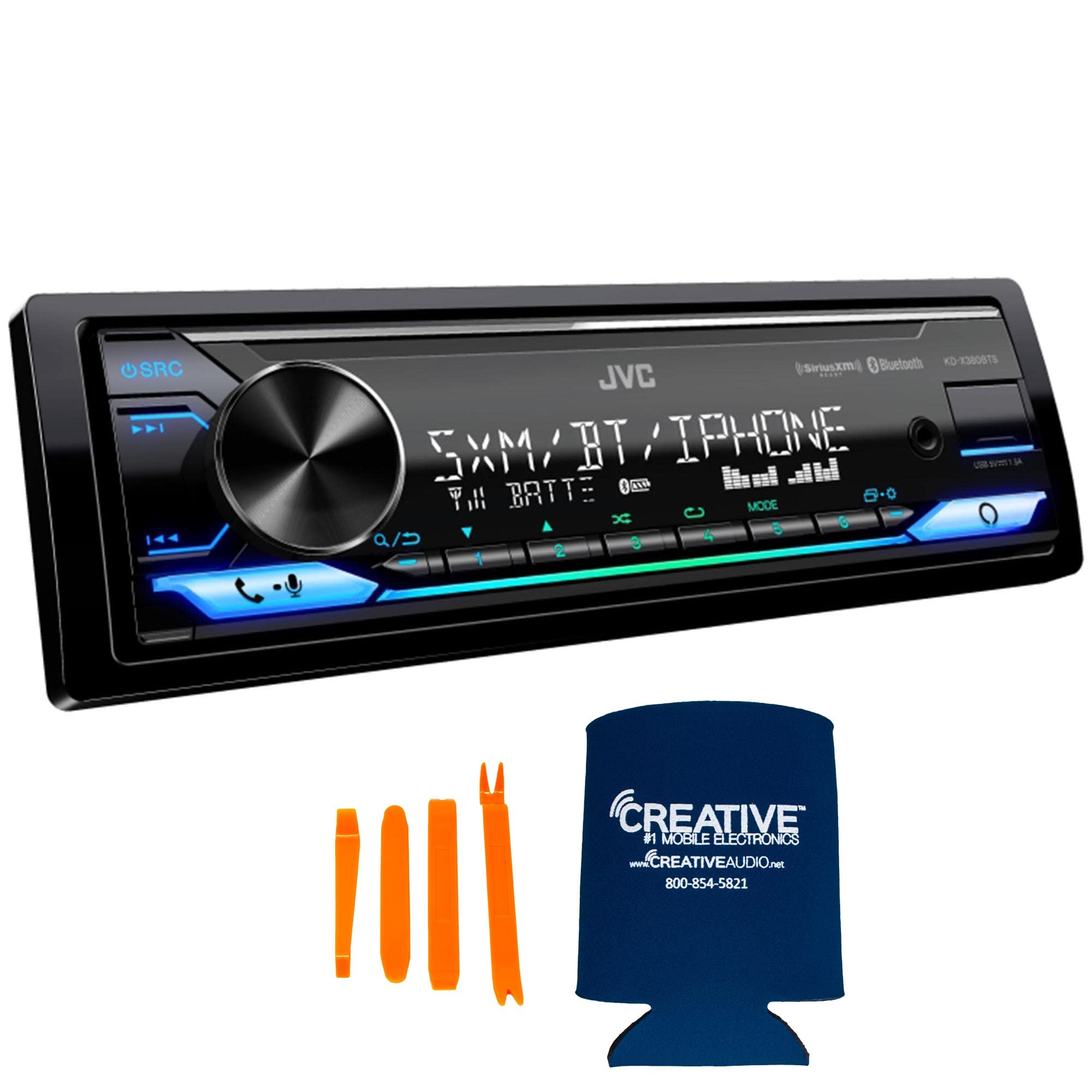 JVC KD-X380BTS Digital Media Receiver Featuring Bluetooth® / USB/SiriusXM/Amazon Alexa / 13-Band EQ/Variable-Color Illumination/JVC Remote App Compatibility with SXV300v1 Satellite Radio Tuner