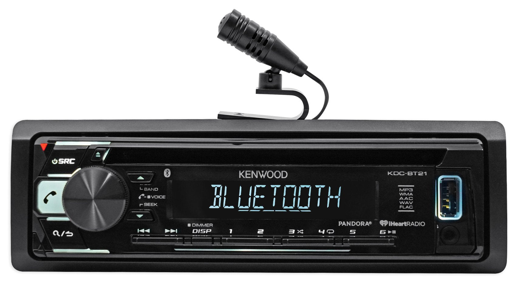 Kenwood KDC-BT21 in-Dash 1-DIN CD/MP3 Car Stereo Receiver with Bluetooth and Front USB Input
