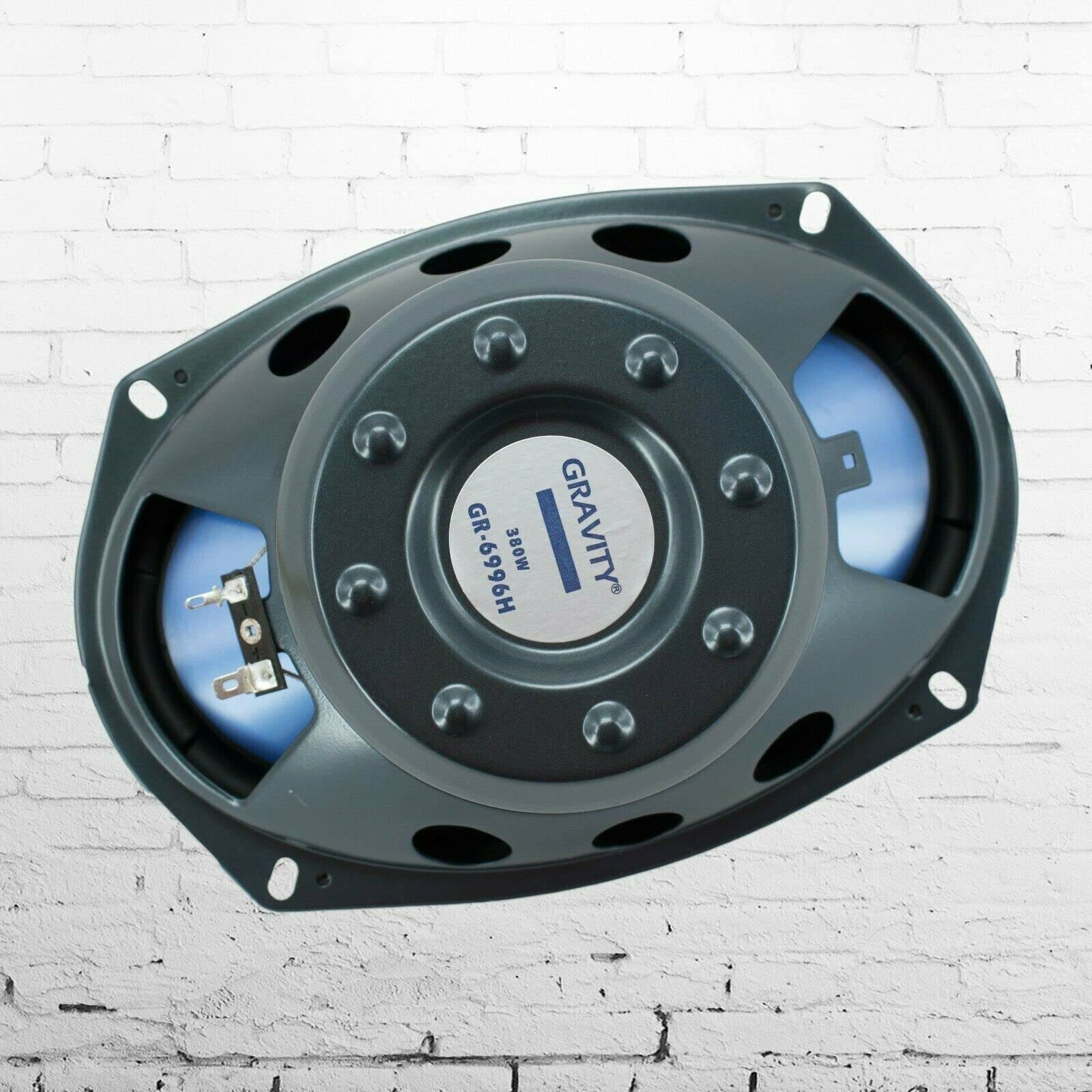 Gravity 6x9 inch 4-Way 380 Watts Coaxial Car Speakers CEA Rated w/Angled Style 6 x 9 Inch Car Audio Enclosures MDF Sturdy Constructed Speaker Boxes