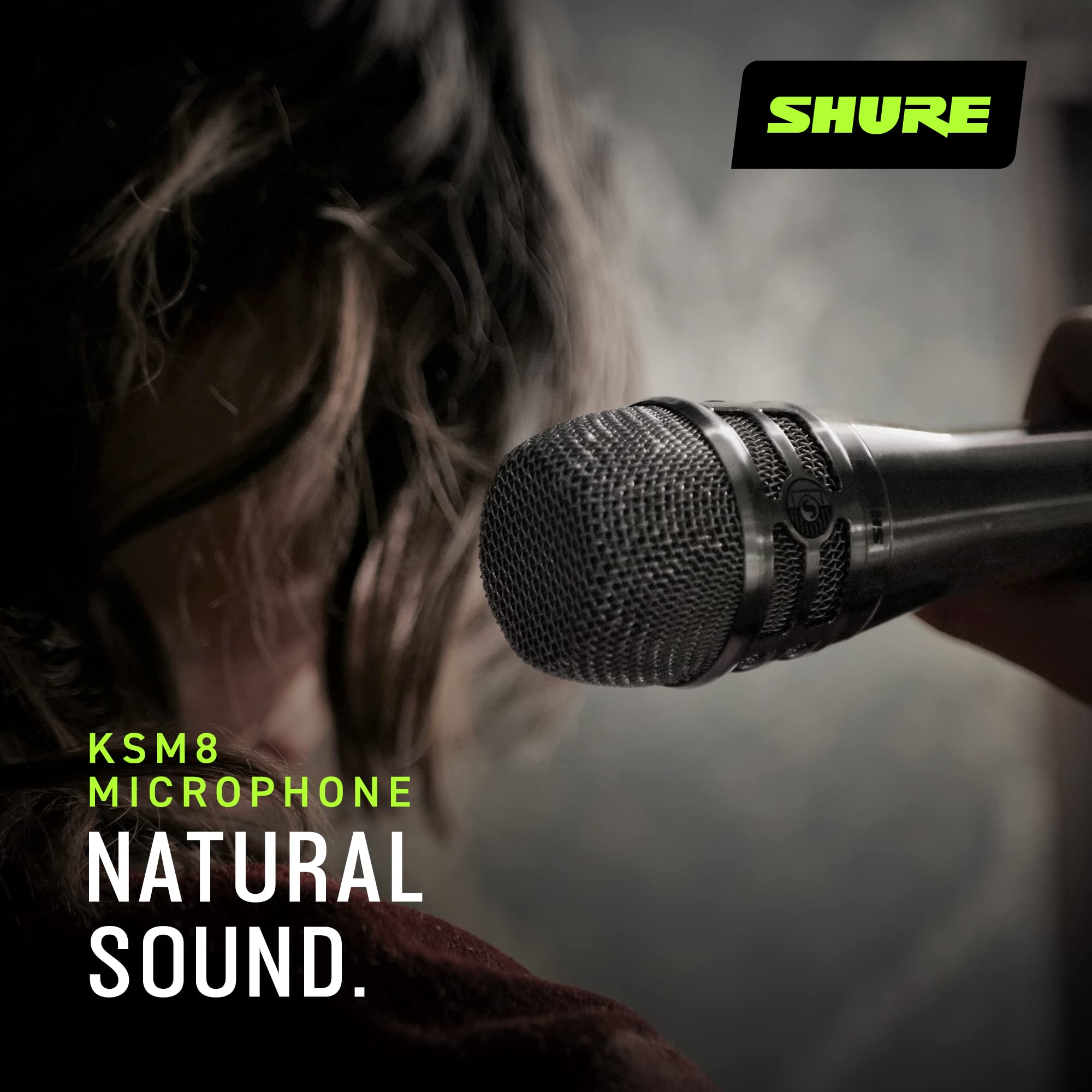Shure KSM8 Dualdyne Vocal Microphone - Cardioid Dynamic Mic with 2 Ultra Thin Diaphragms and Reverse Airflow Technology for Unmatched Control of Proximity Effect, Presence Peaks, and Bleed - Nickel