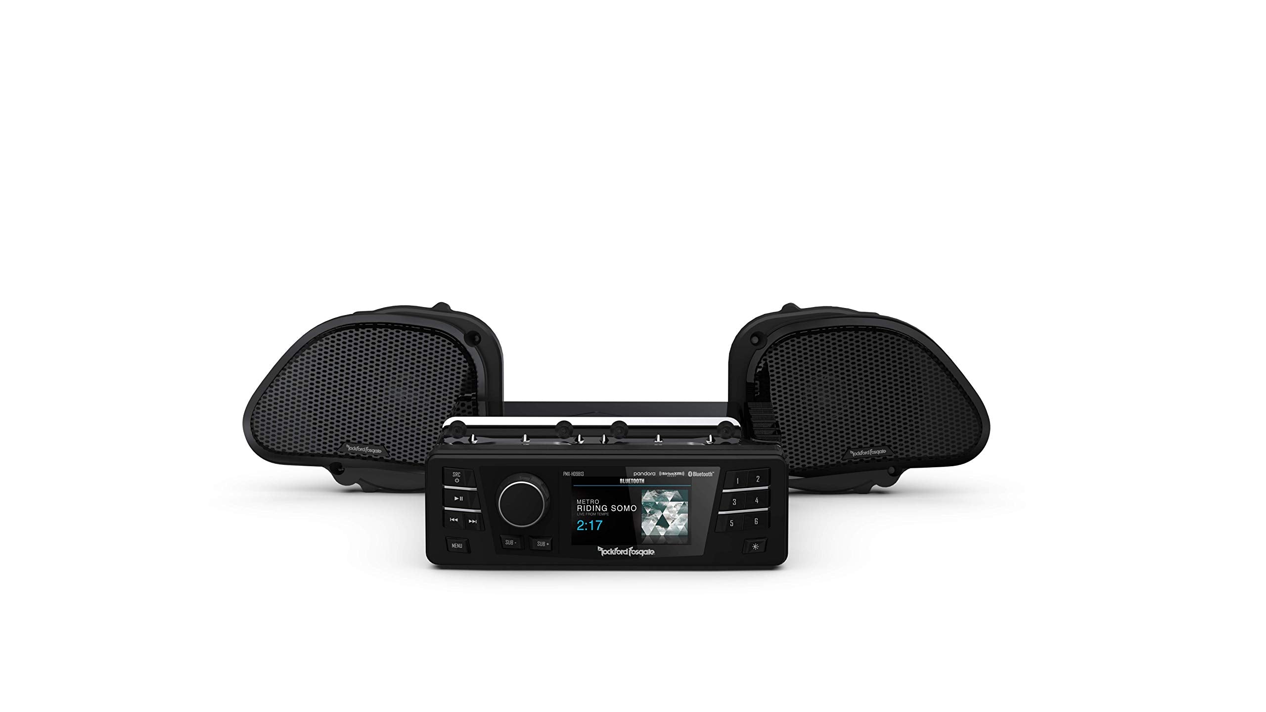 Rockford Fosgate HD9813RG-STAGE1 Digital Media Receiver & Two Speakers Kit for 1998-2013 Harley-Davidson Road Glide