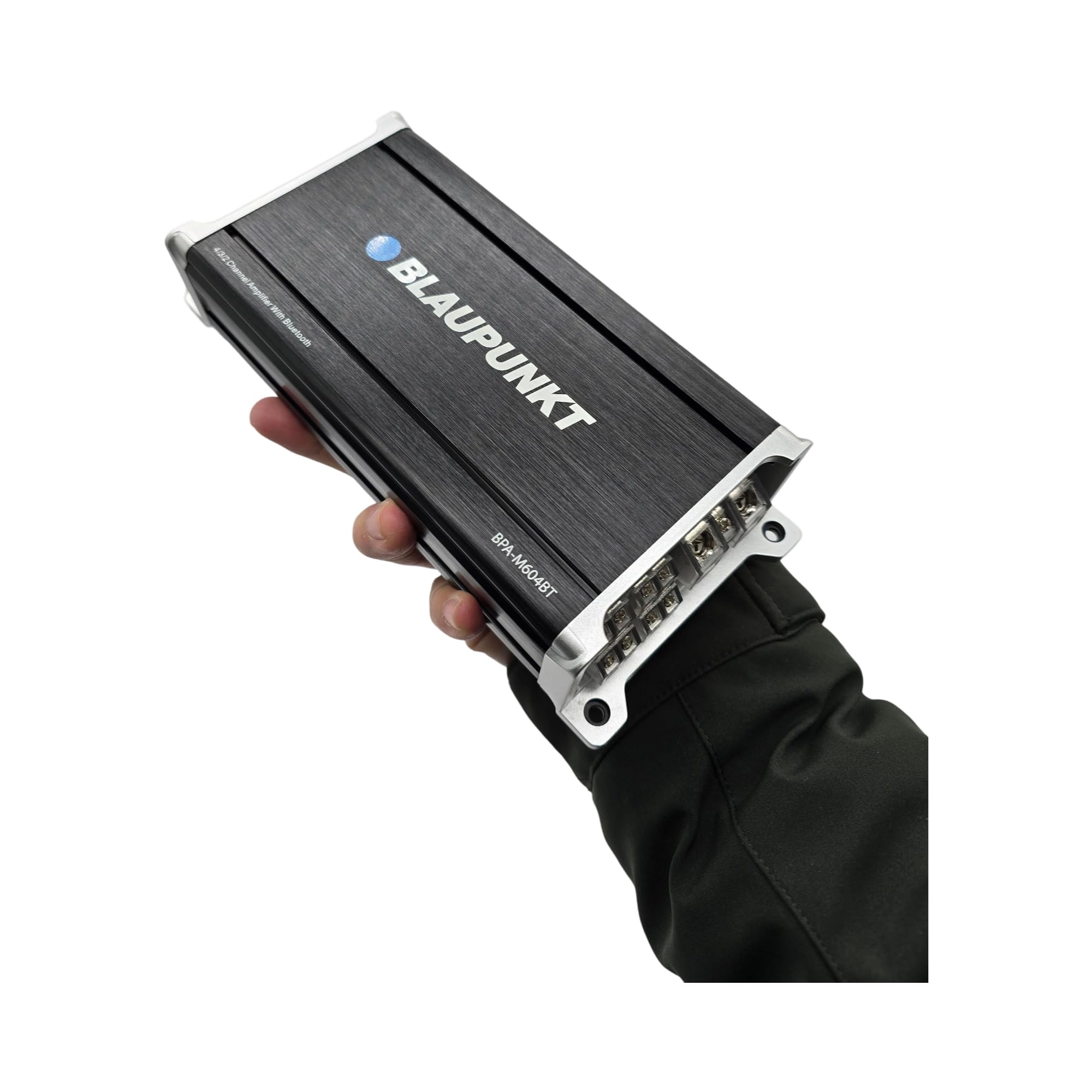 Blaupunkt BPA-M604BT 4-Channel Class-D Car Audio Amplifier with Bluetooth, 100W RMS x 4, 1500W Max Power, Compact Design, High Signal-to-Noise Ratio, Multi-Input Compatibility for Cars and Trucks