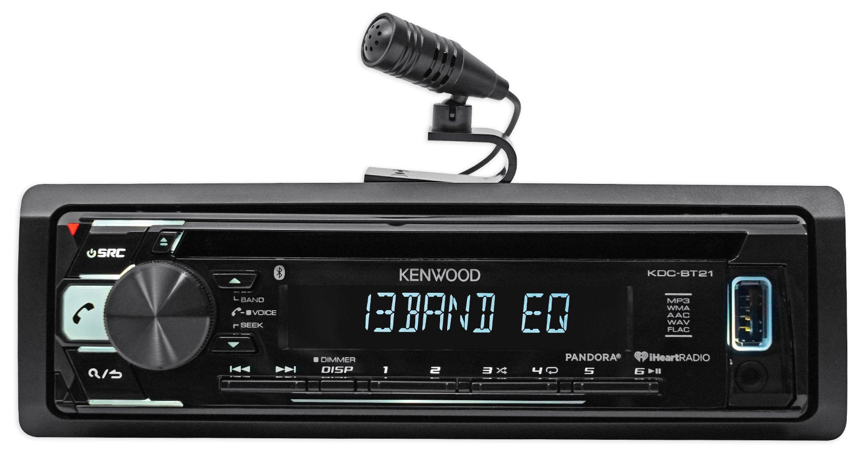 Kenwood KDC-BT21 in-Dash 1-DIN CD/MP3 Car Stereo Receiver with Bluetooth and Front USB Input