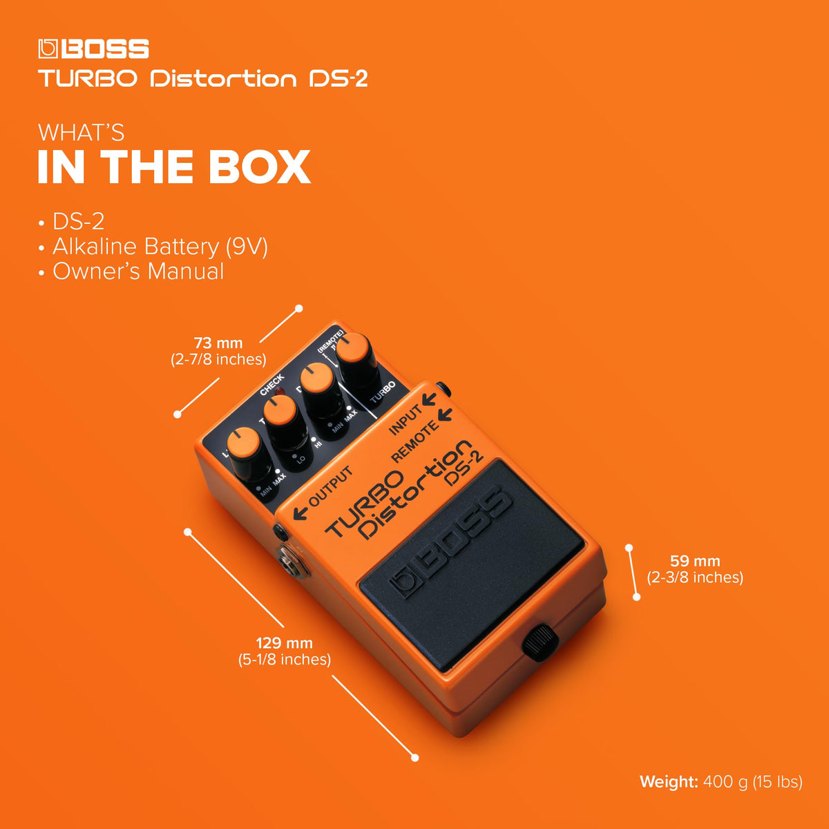 BOSS DS-2 Turbo Distortion Guitar Effects Pedal