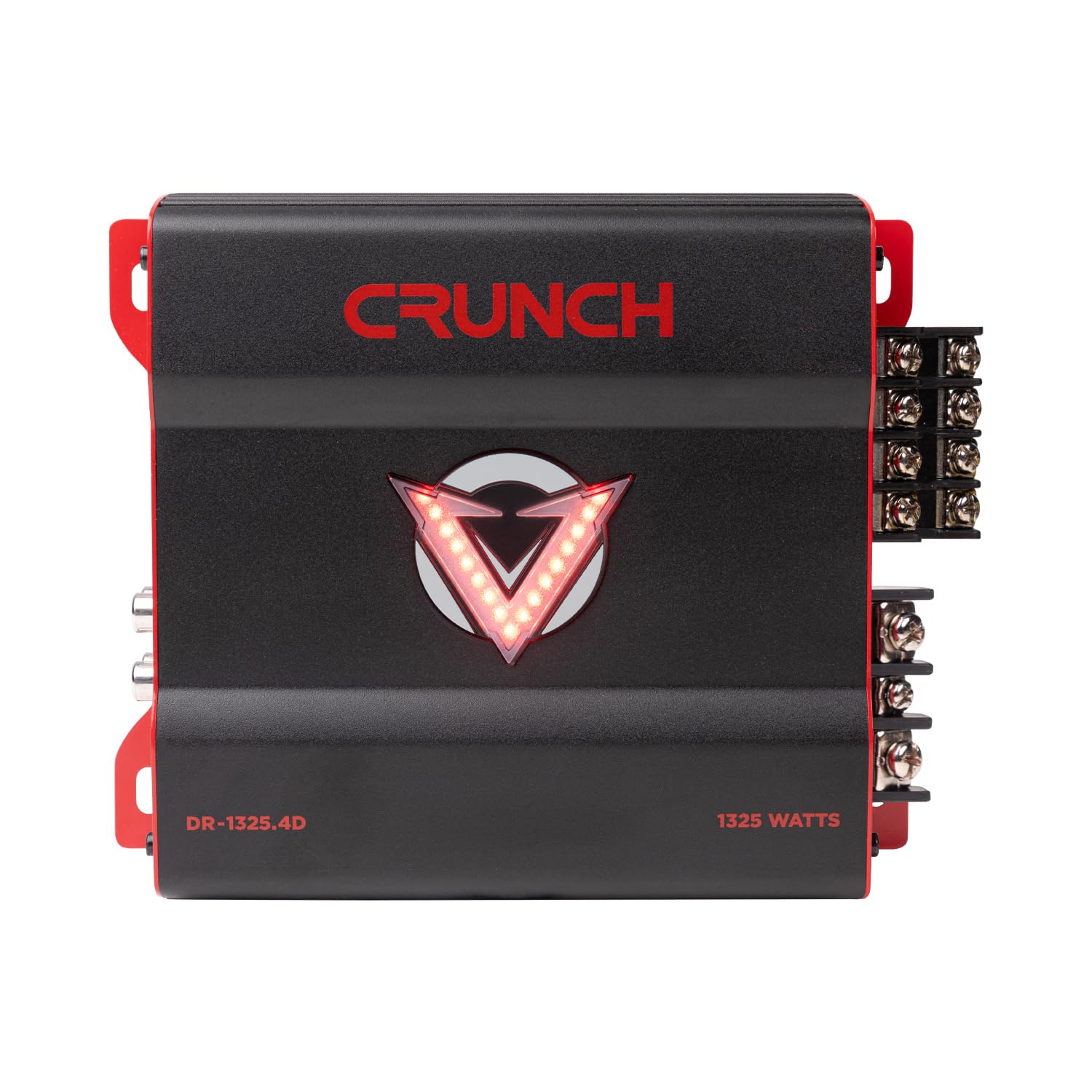 Crunch DR-1325.4D V-Drive 1325W 4-Channel Car Audio Amplifier - Class D, QTD Cooling, LED VU-Meter, Adjustable Crossovers, Multiple Operation Modes