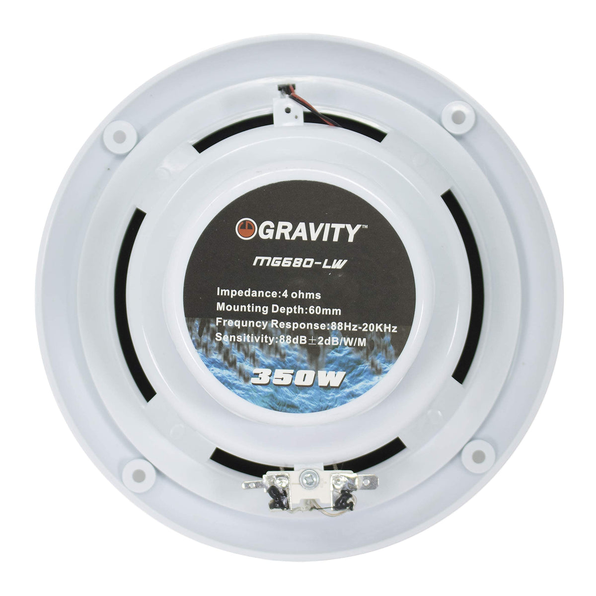 Gravity MG680-LW 6.5" 2-Way Marine Speakers with Blue LEDs