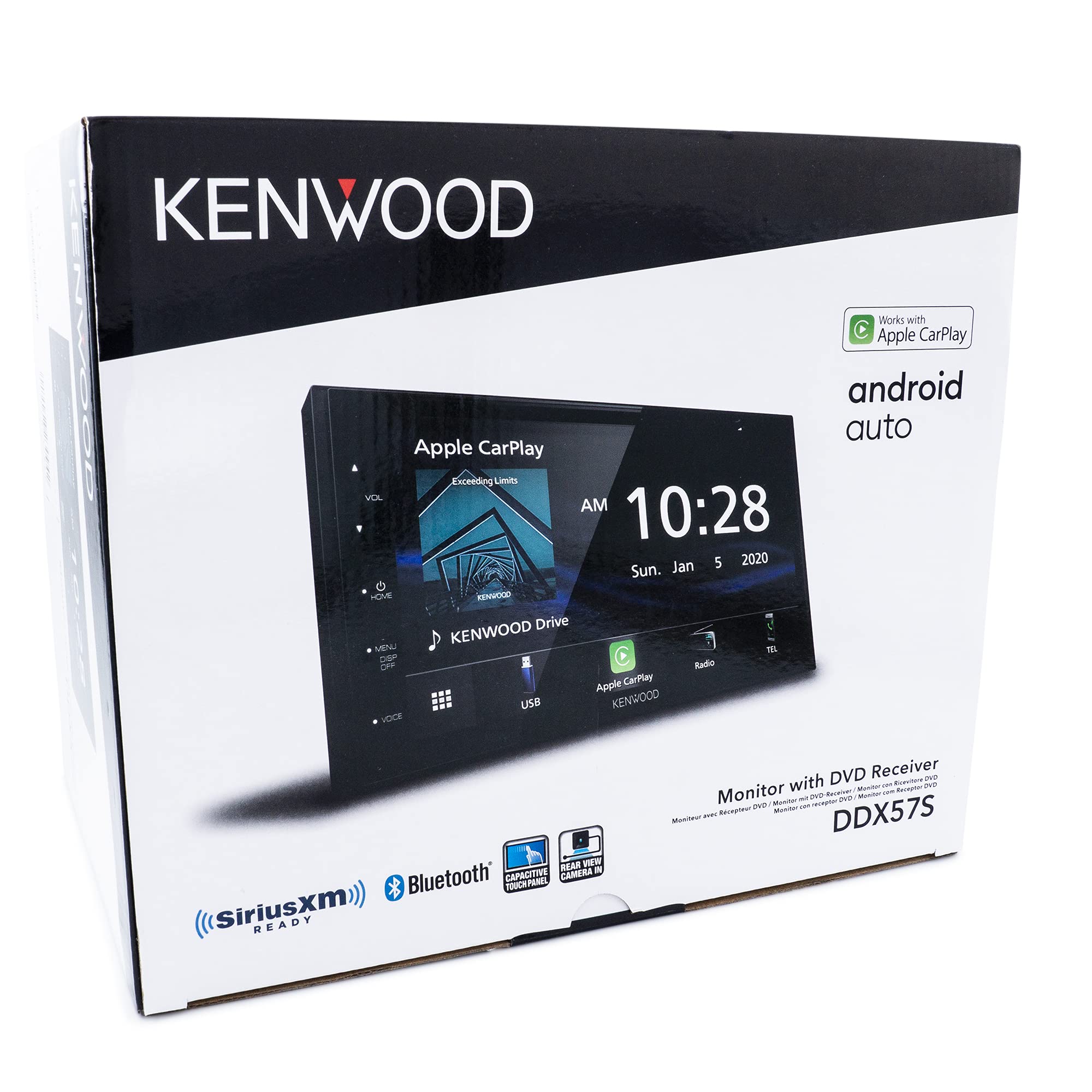 KENWOOD DDX5707S Double Din DVD Car Stereo with Apple Carplay and Android Auto, 6.8 Inch Touchscreen, Bluetooth, Backup Camera Input, Subwoofer Out