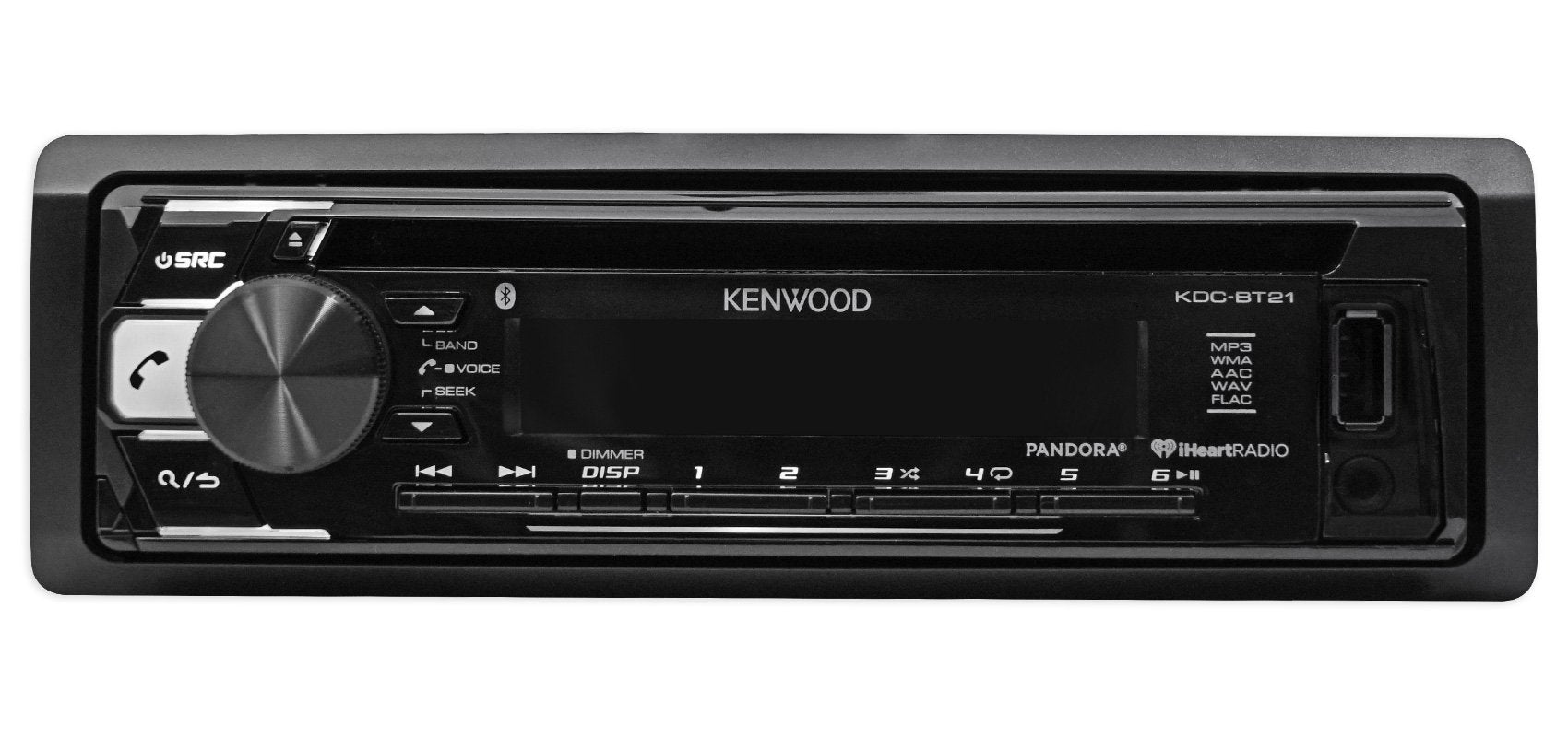 Kenwood KDC-BT21 in-Dash 1-DIN CD/MP3 Car Stereo Receiver with Bluetooth and Front USB Input