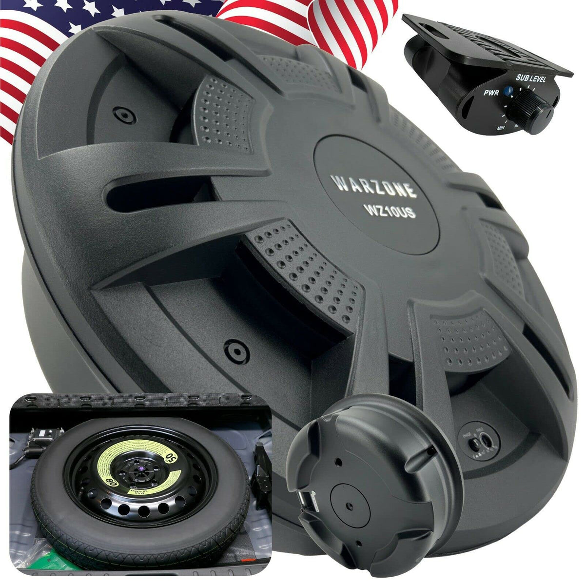 WARZONE WZ10US 10" Powered Spare Tire Subwoofer