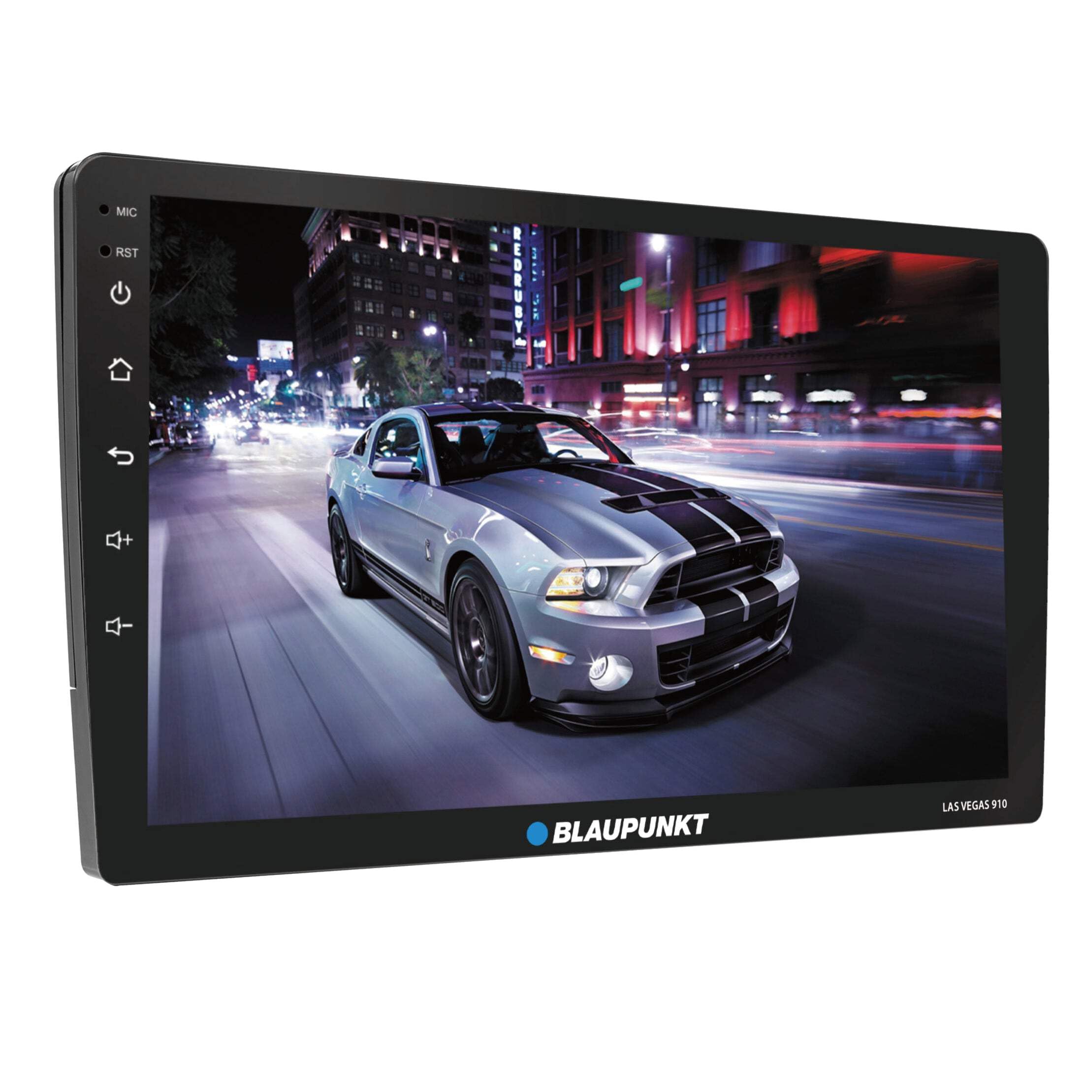 BLAUPUNKT LASVEGAS910 Car Multimedia Din Size Chassis 10.1-inch QLED 2.5D Touch Screen Panel Quad Core 2.0GHz Processor Supports Apple CarPlay Android Built-in WiFi Bluetooth GPS Navigation