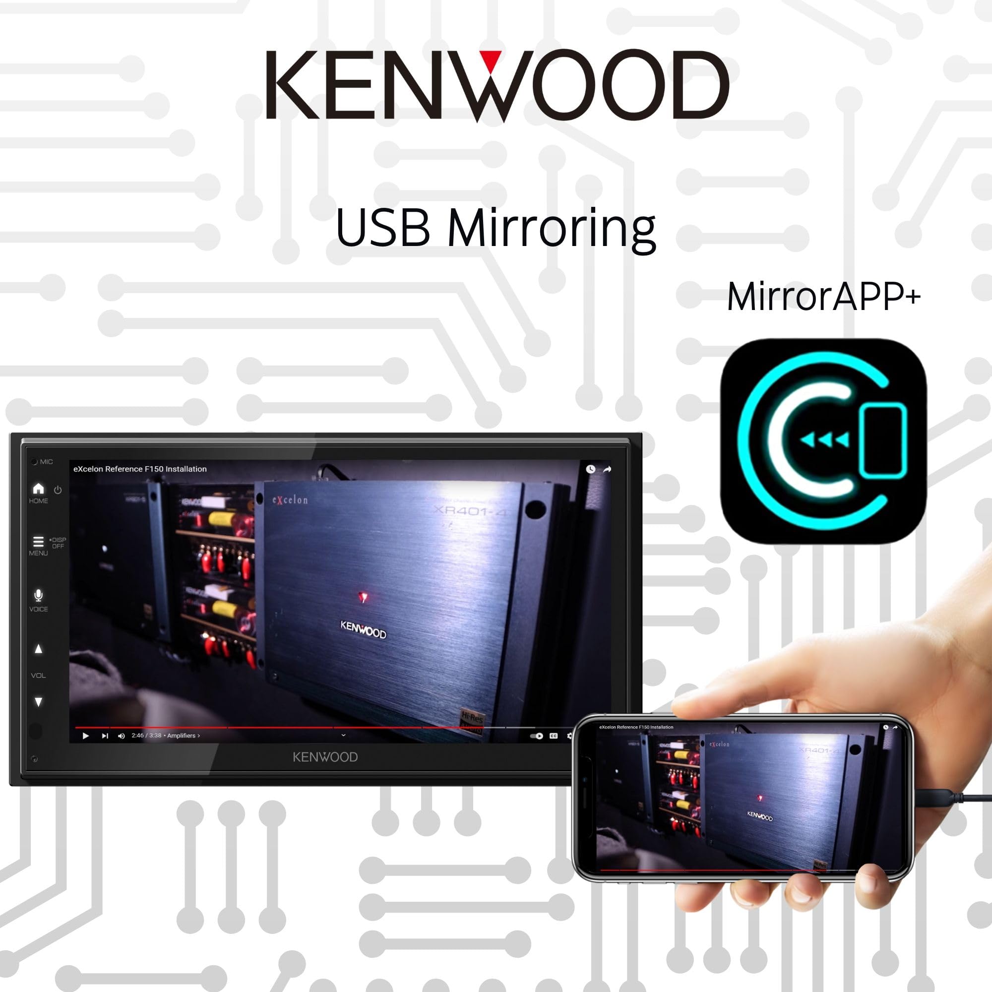 KENWOOD DMX4710S Digital Car Stereo (50W x 6-Ch), Apple CarPlay & Android Auto Compatible, Bluetooth-Enabled Head Unit with 6.8