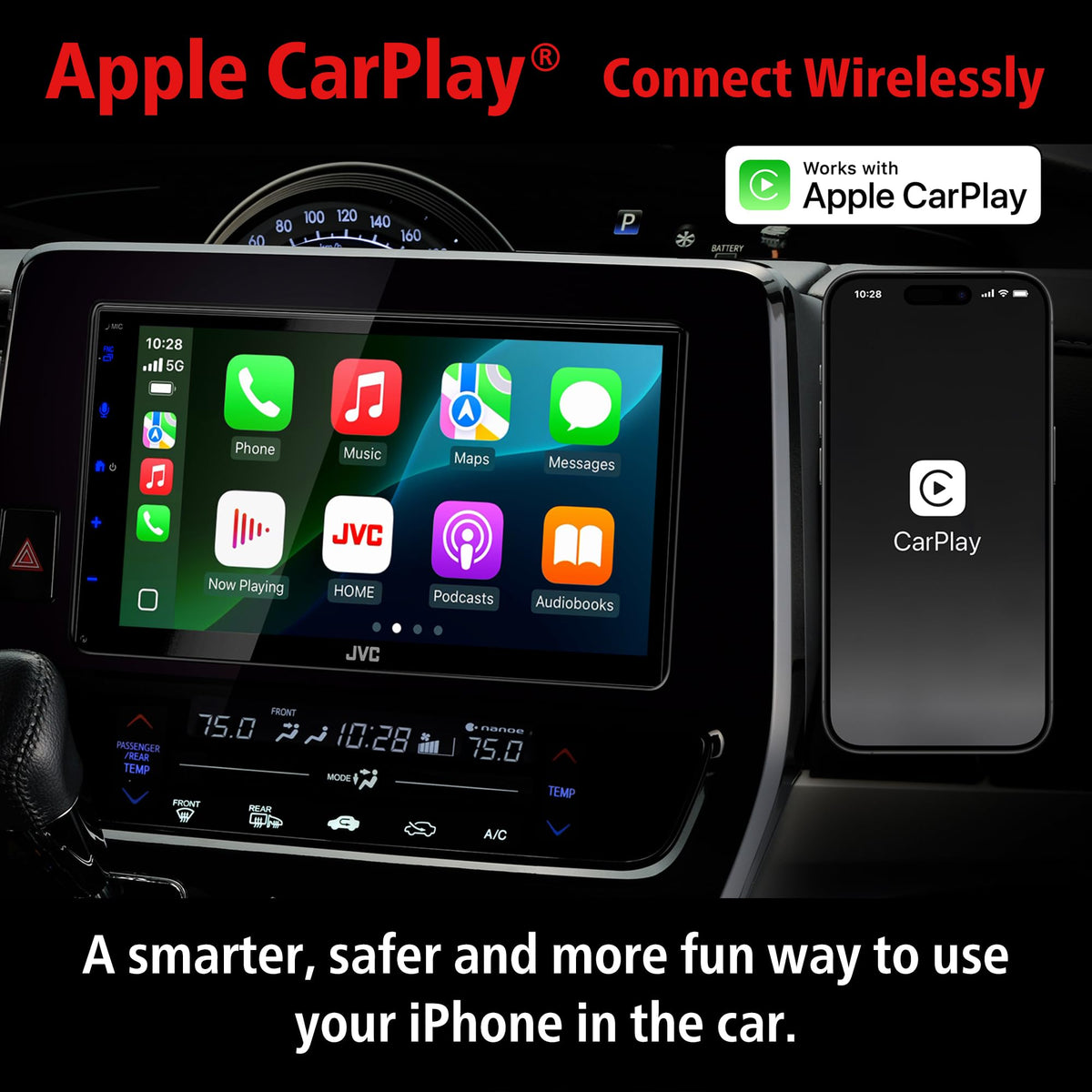 JVC KW-M695BW 6.8" Double DIN Receiver with Wireless CarPlay