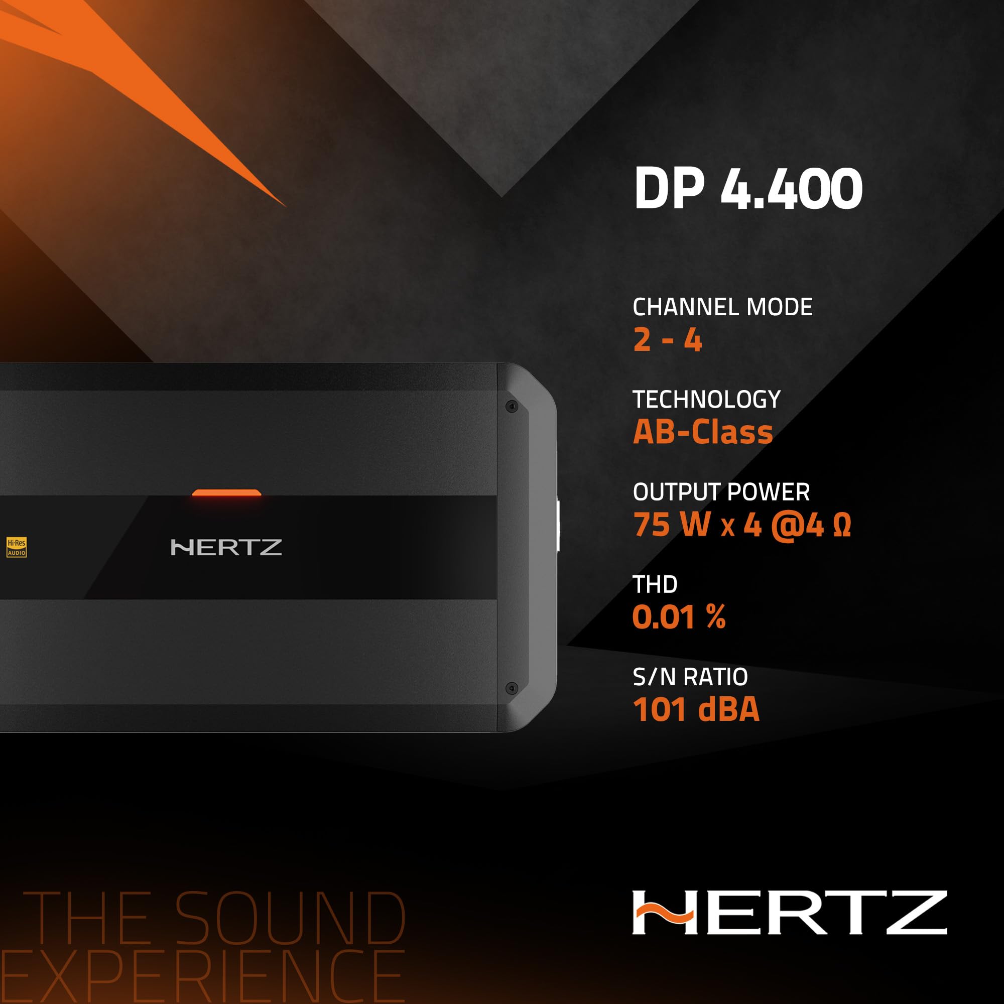 Hertz DP 4.400 AB-Class 4 Channel Amplifier 125 WRMS x 4 at 2Ω