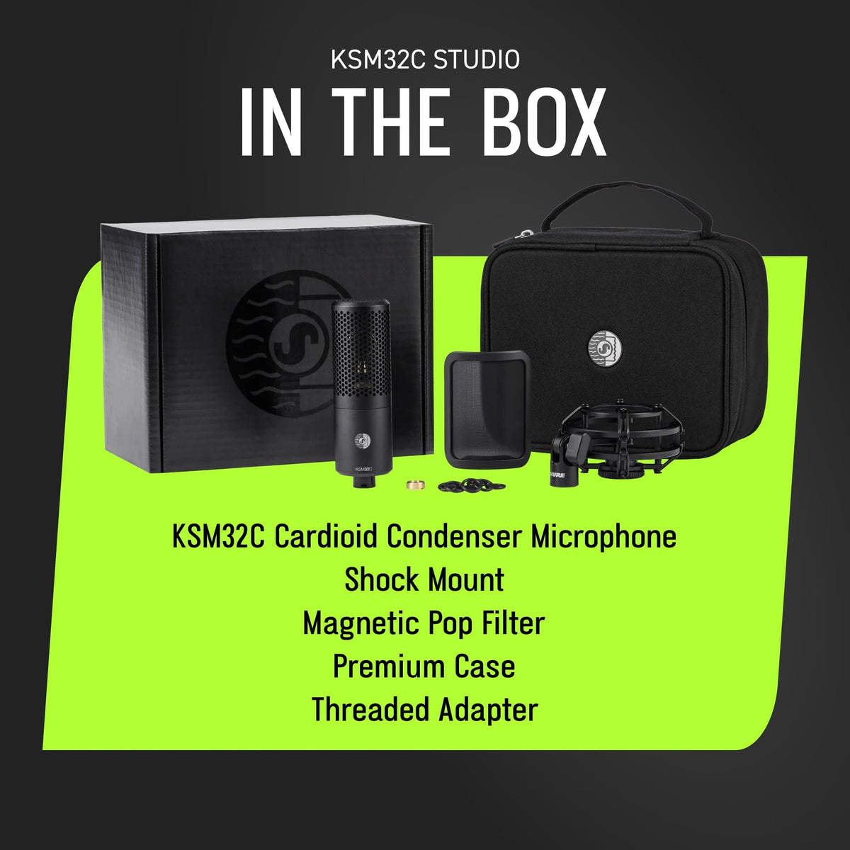 Shure KSM32C/SM Cardioid Condenser Microphone Studio Kit