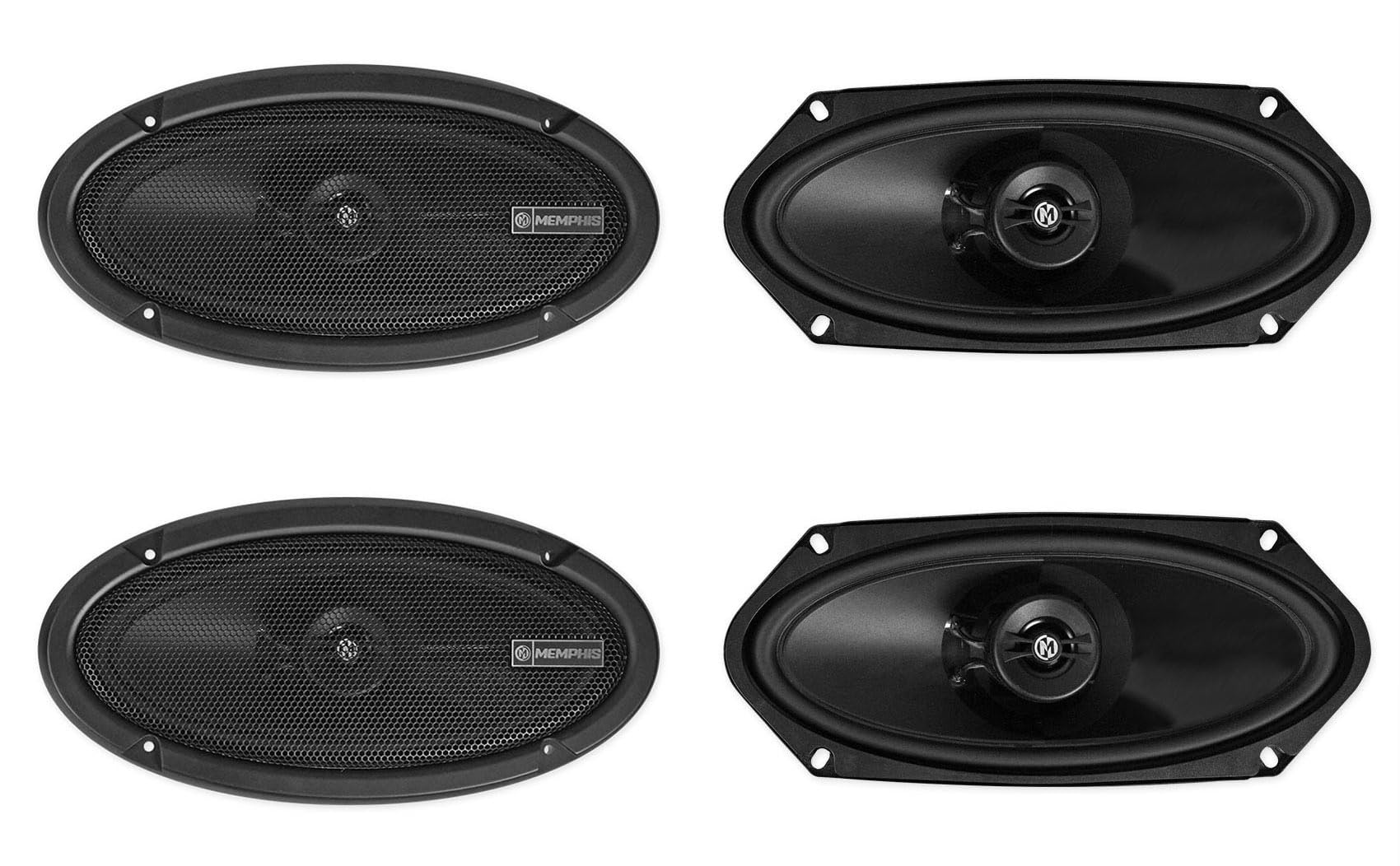 Memphis Bundle - 2 Items Pairs Audio PRX410 4x10 100 Watt 2-Way Car Speakers w/Pivot Tweeters