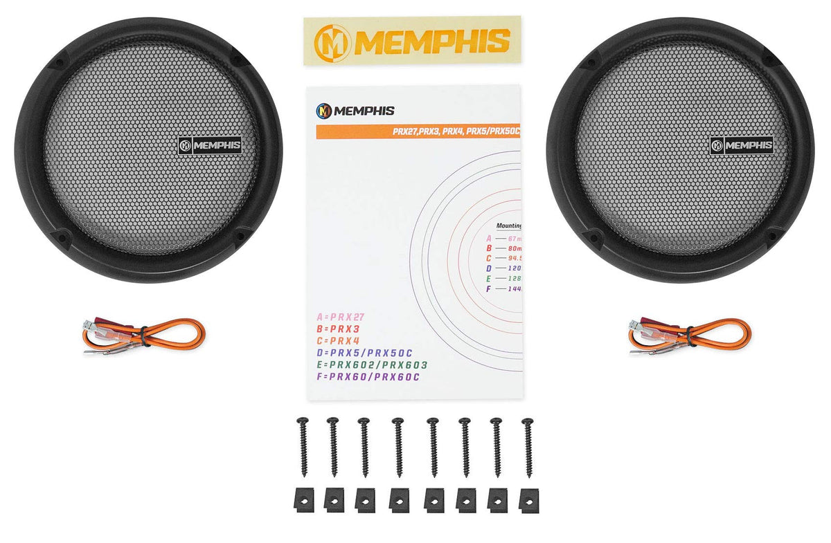Memphis PRX603 6.5" 3-Way Car Speakers Bundle