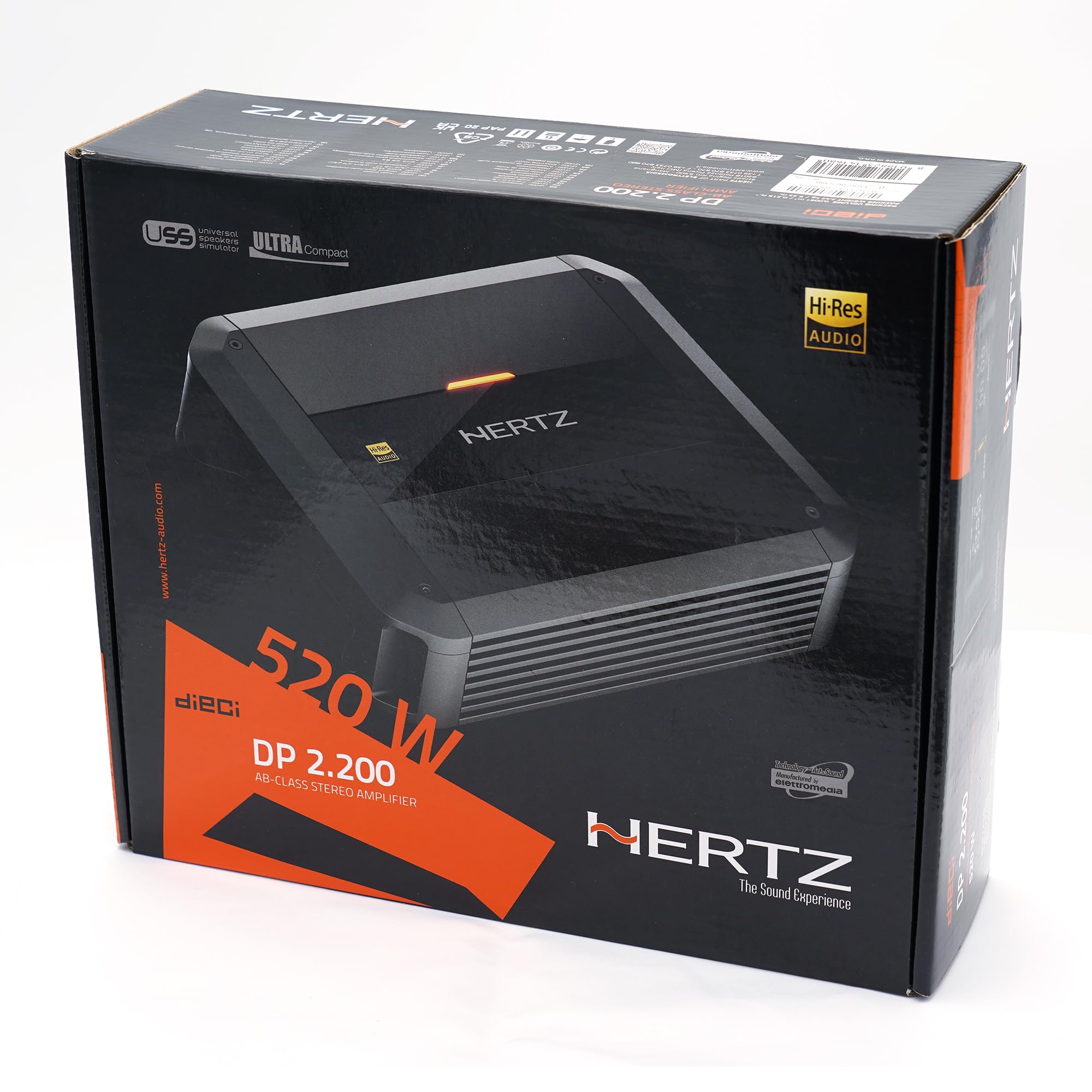 Hertz DP 2.200 AB-Class Stereo Amplifier 110 WRMS x 2 at 2Ω