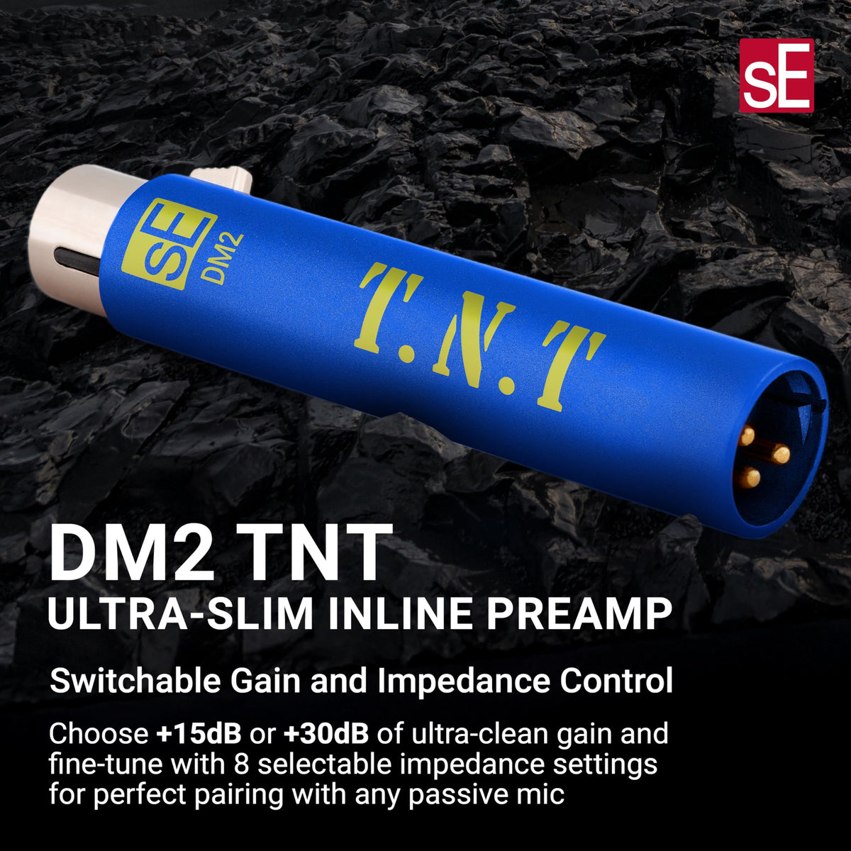 sE Electronics DM2 BLACK Inline Microphone Preamp