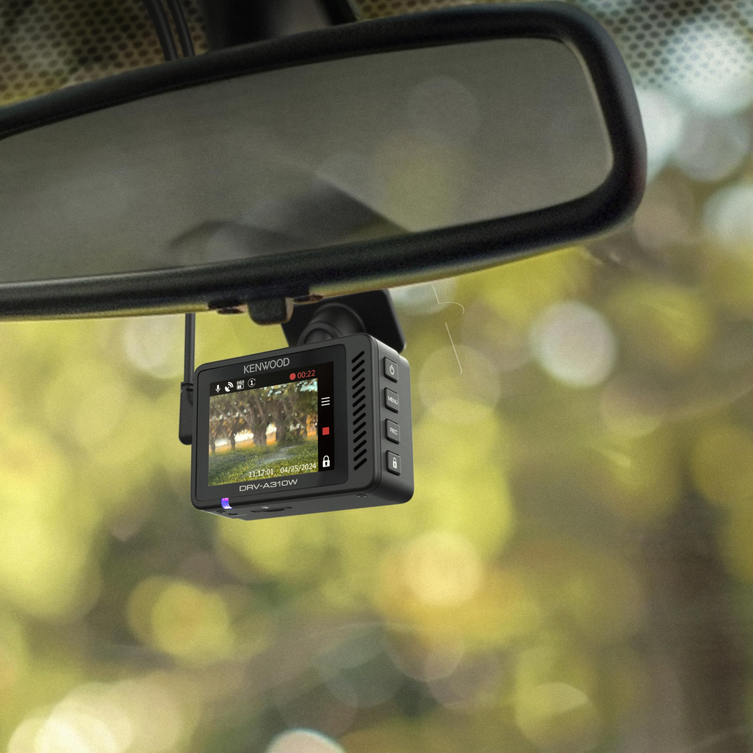 KENWOOD DRV-A310W GPS Dash Cam, Full HD Dashboard Camera, WDR/HDR Car Camera with Bluetooth & Wi-Fi Connectivity, G-Sensor, Collision Detection, Optional Rear Camera Support
