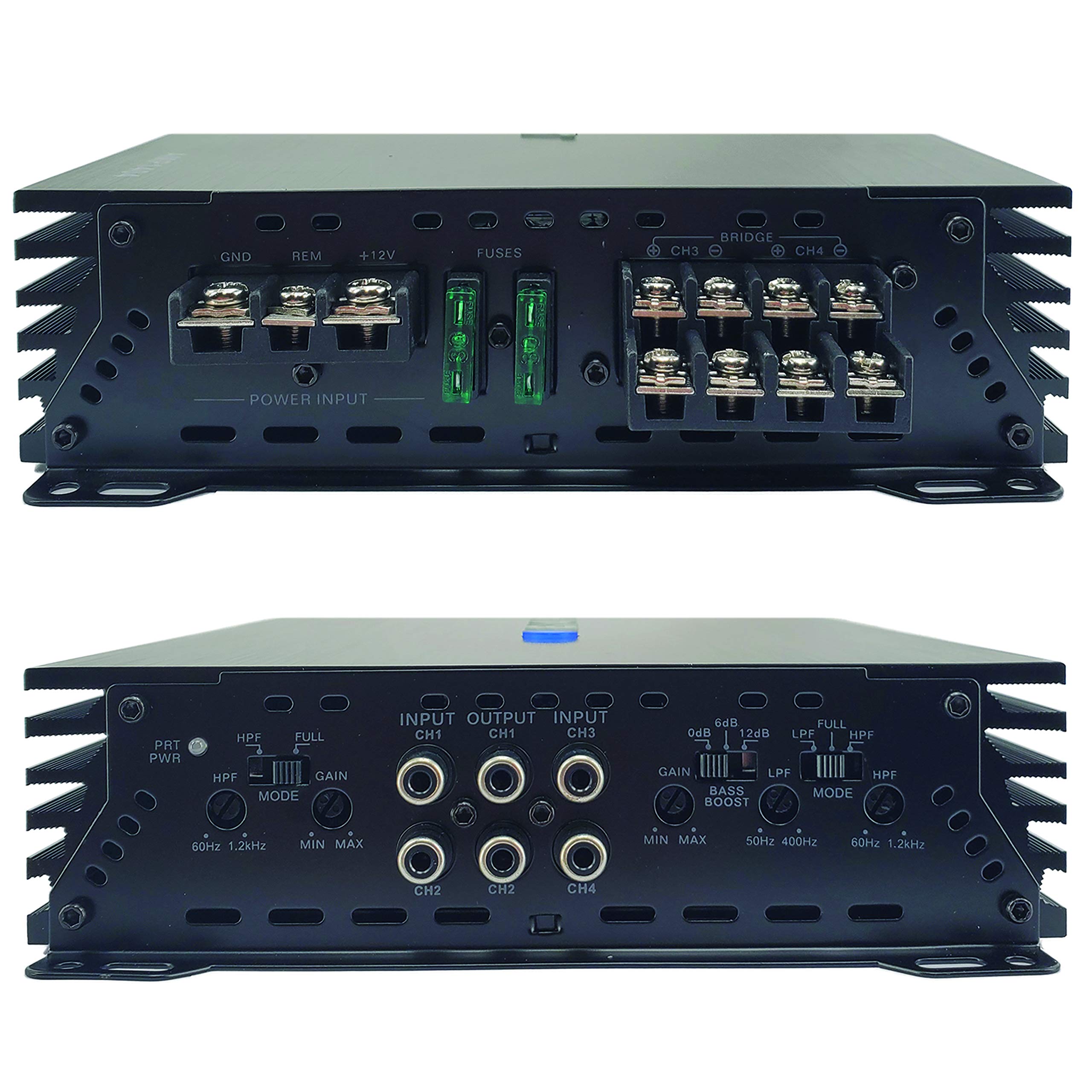 Blaupunkt AMP1404 Car Audio 4-Channel Amp Amplifier 1500 Watts Max Peak Power with Gravity Magnet Phone Holder Bundle